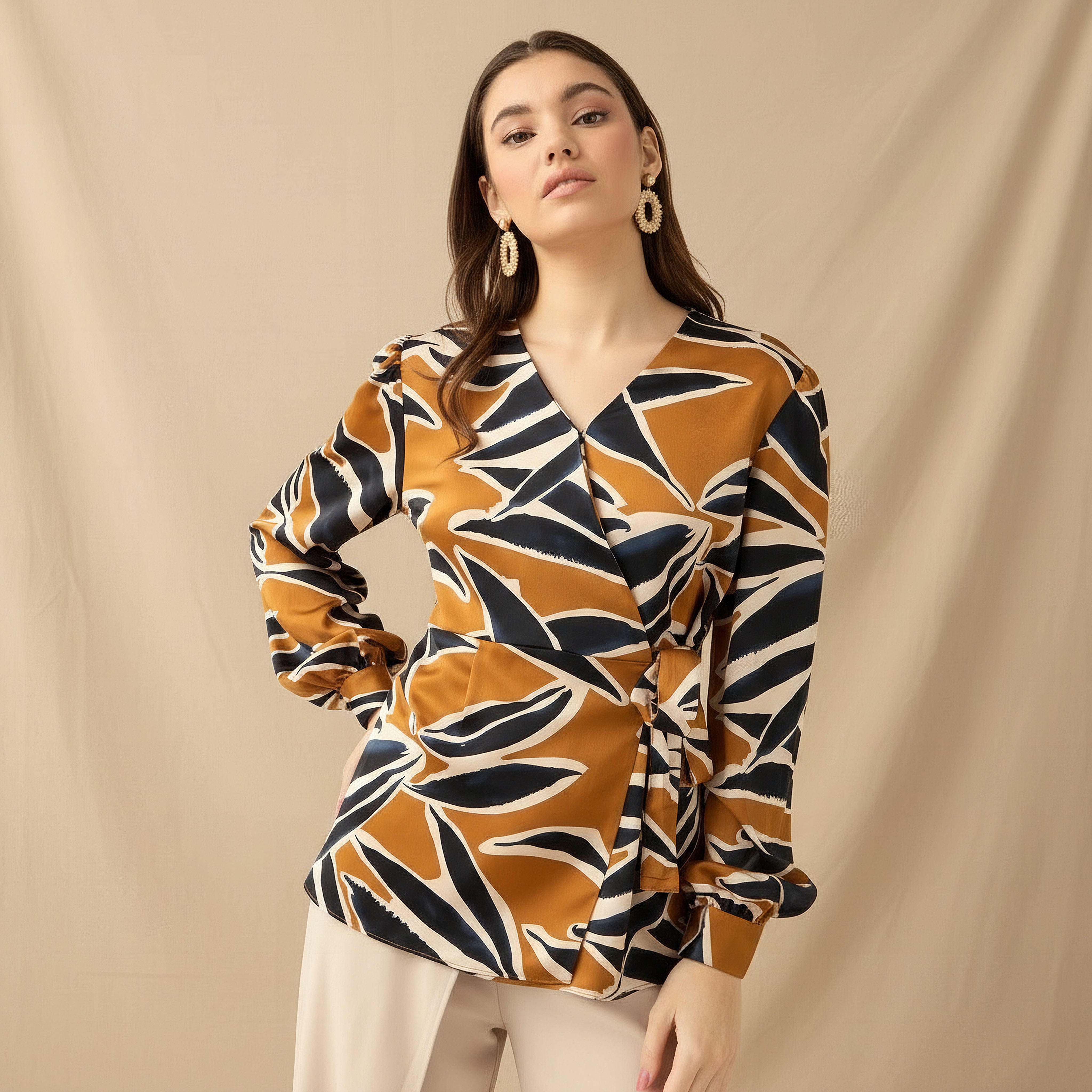 Iconic Wrap Top with Print-women-clothing-shirtsandblouses-blouses-image-1