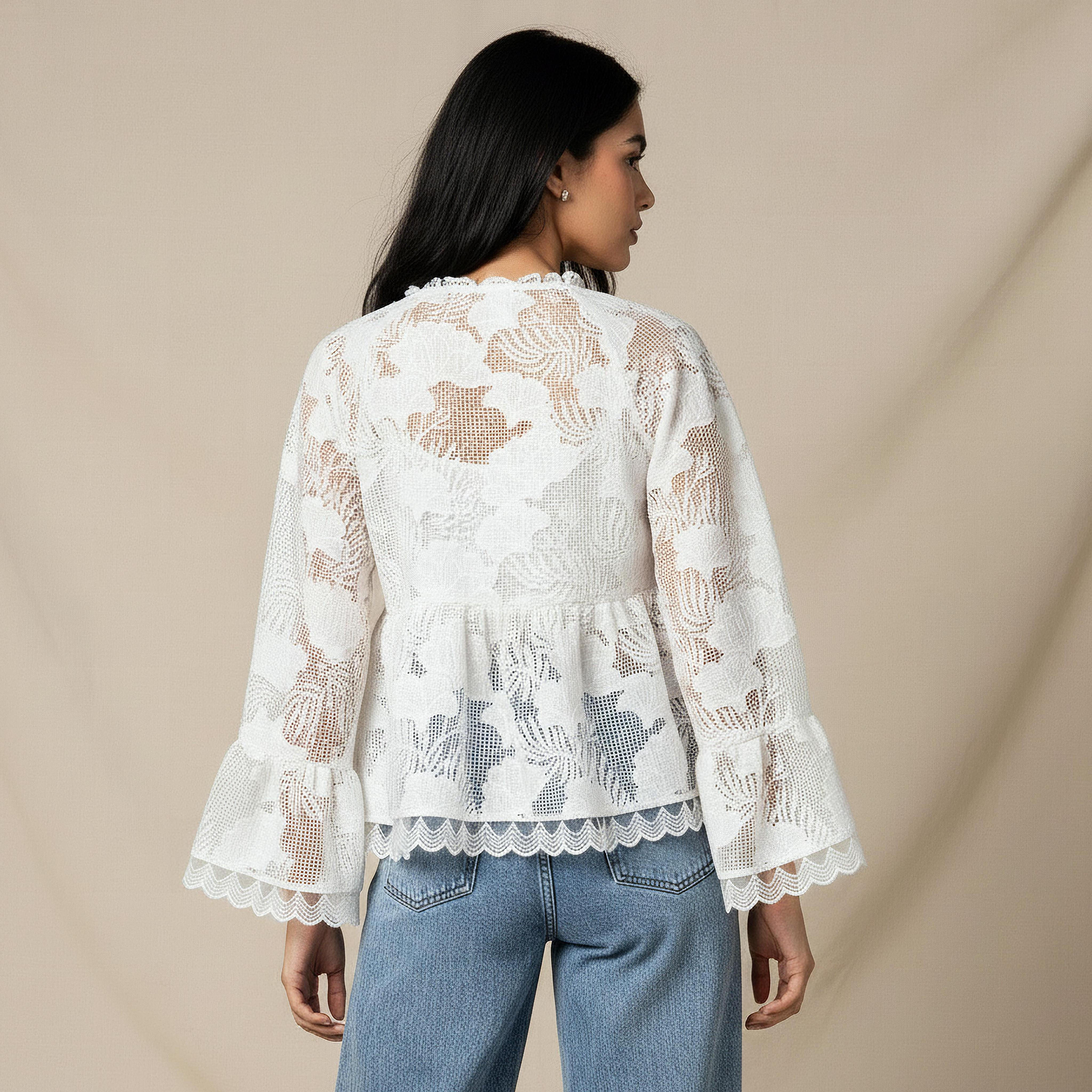 Iconic Relaxed Fit Coverup Top with Scalloped Hem-women-clothing-shirtsandblouses-blouses-image-4