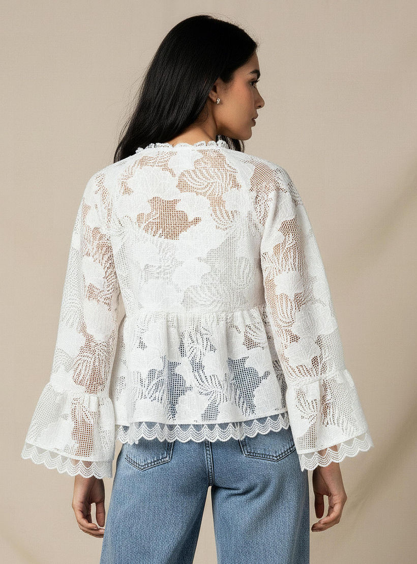 Iconic Relaxed Fit Coverup Top with Scalloped Hem-women-clothing-shirtsandblouses-blouses-image-4