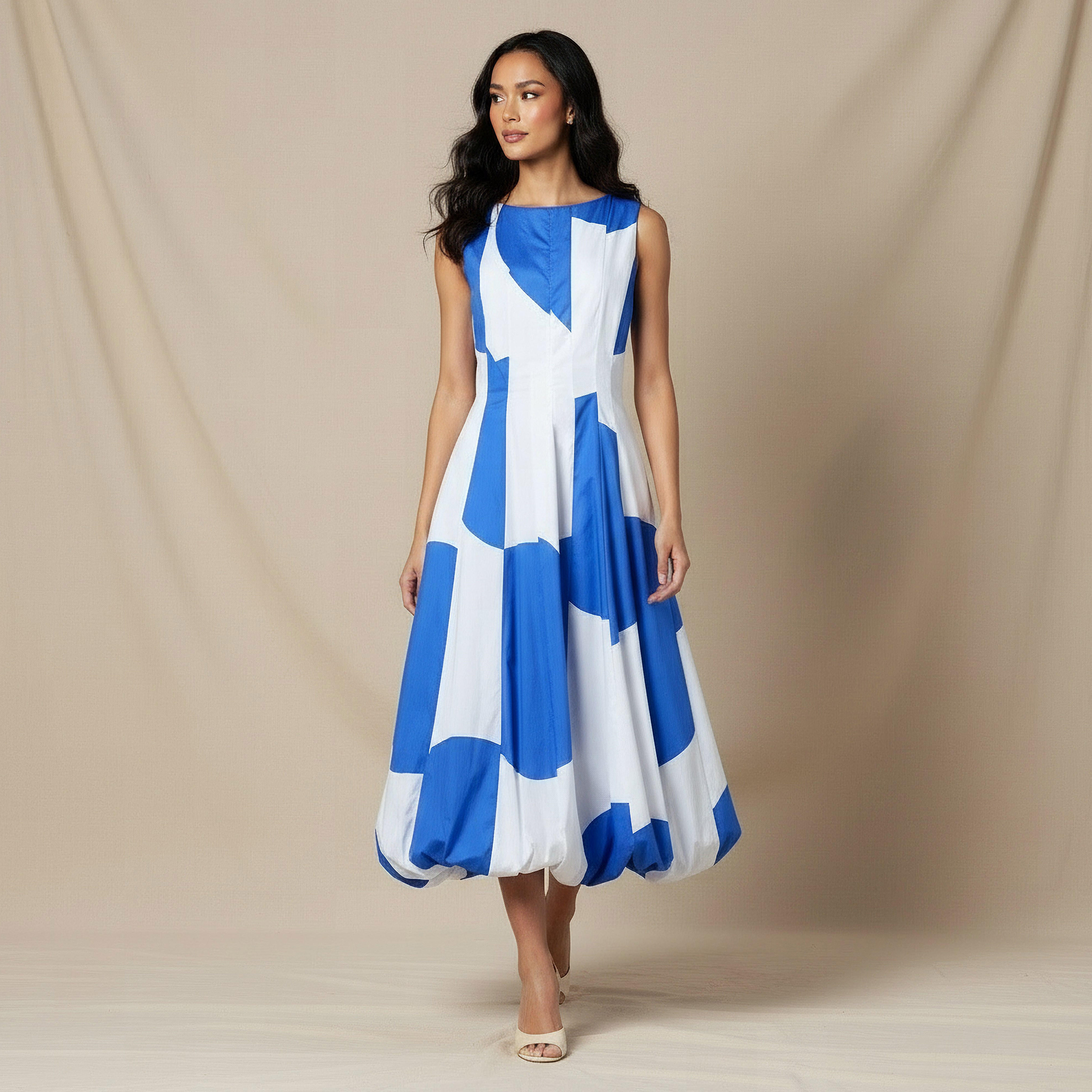Iconic Printed A-line Women Dress with Balloon Hem-women-clothing-dresses-image-2