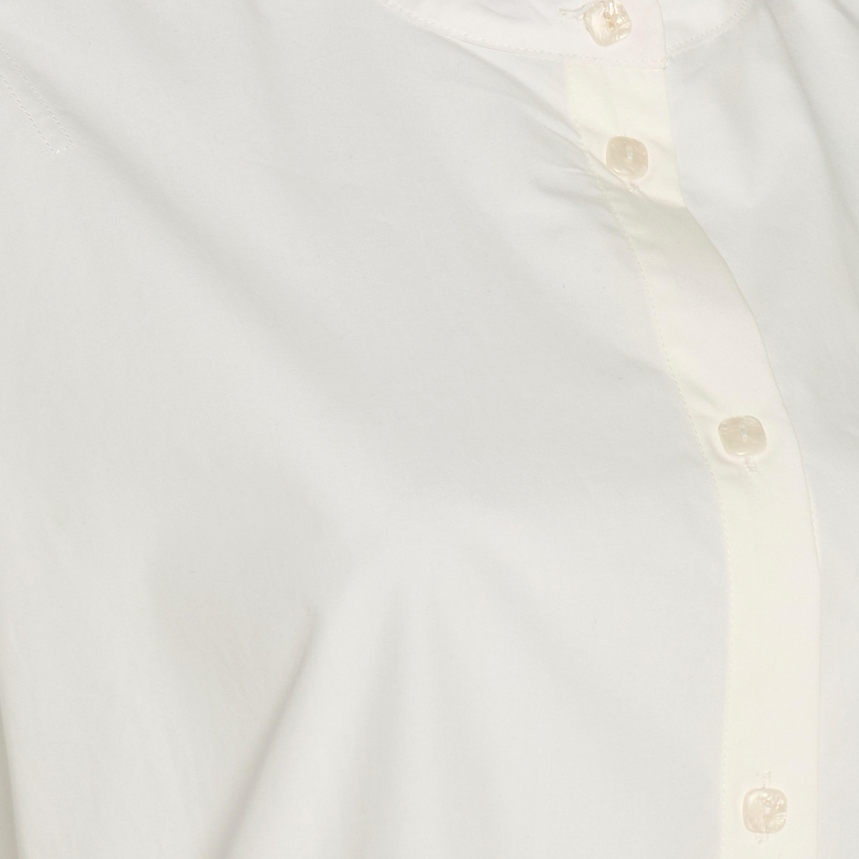 Iconic Oversized Cotton Shirt with Mandarin Collar-women-clothing-shirtsandblouses-shirts-image-2