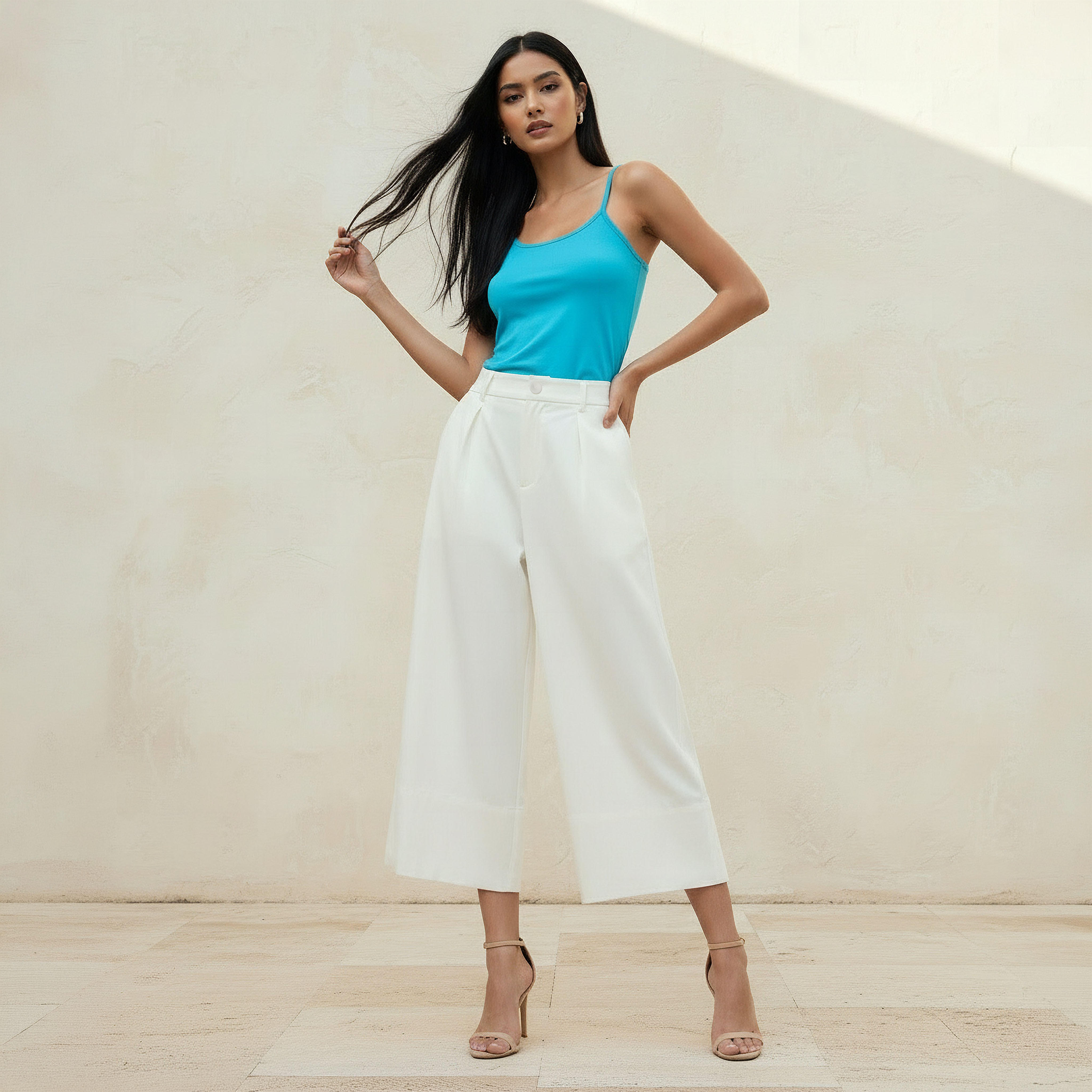Iconic Wide Leg Pleated Formal Wide Leg Cullotes-women-clothing-bottoms-trousers-image-3