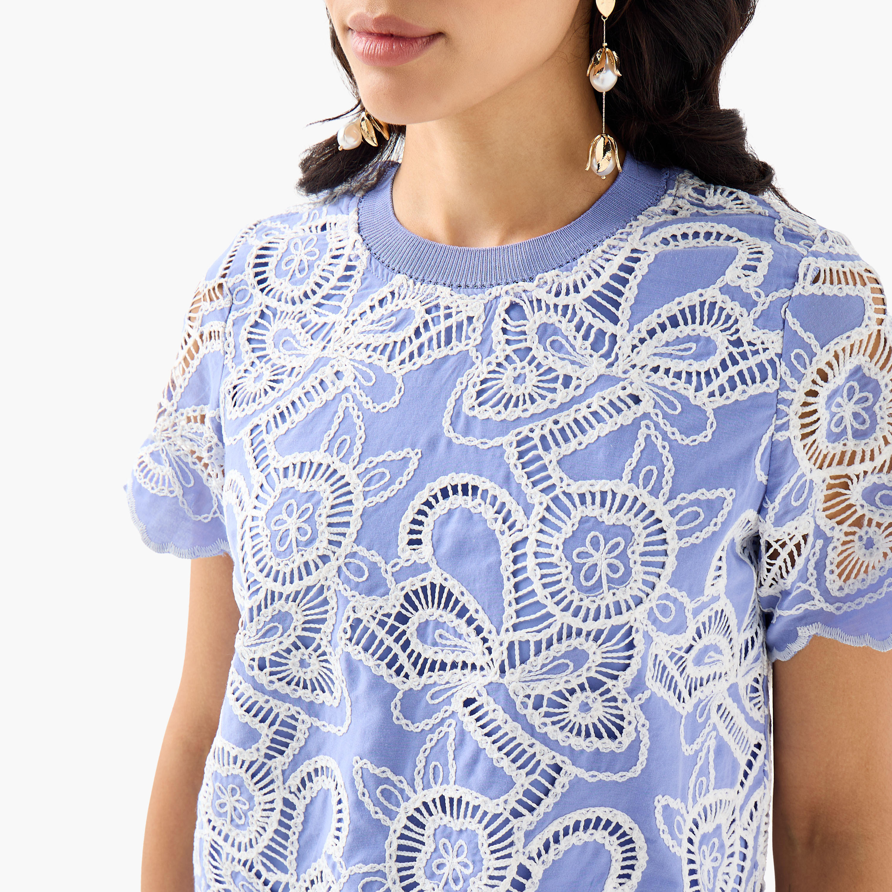 Iconic Cotton Crop Top with Cutwork Embroidery-women-clothing-coordsets-image-6