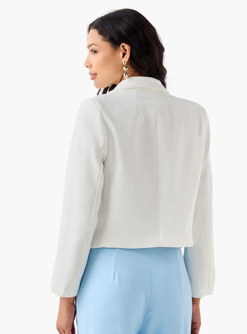 بليزر فيسكوز قصير بياقة فردية وجيوب بطية من أيكونيك-women-clothing-coatsandjackets-blazers-image-4