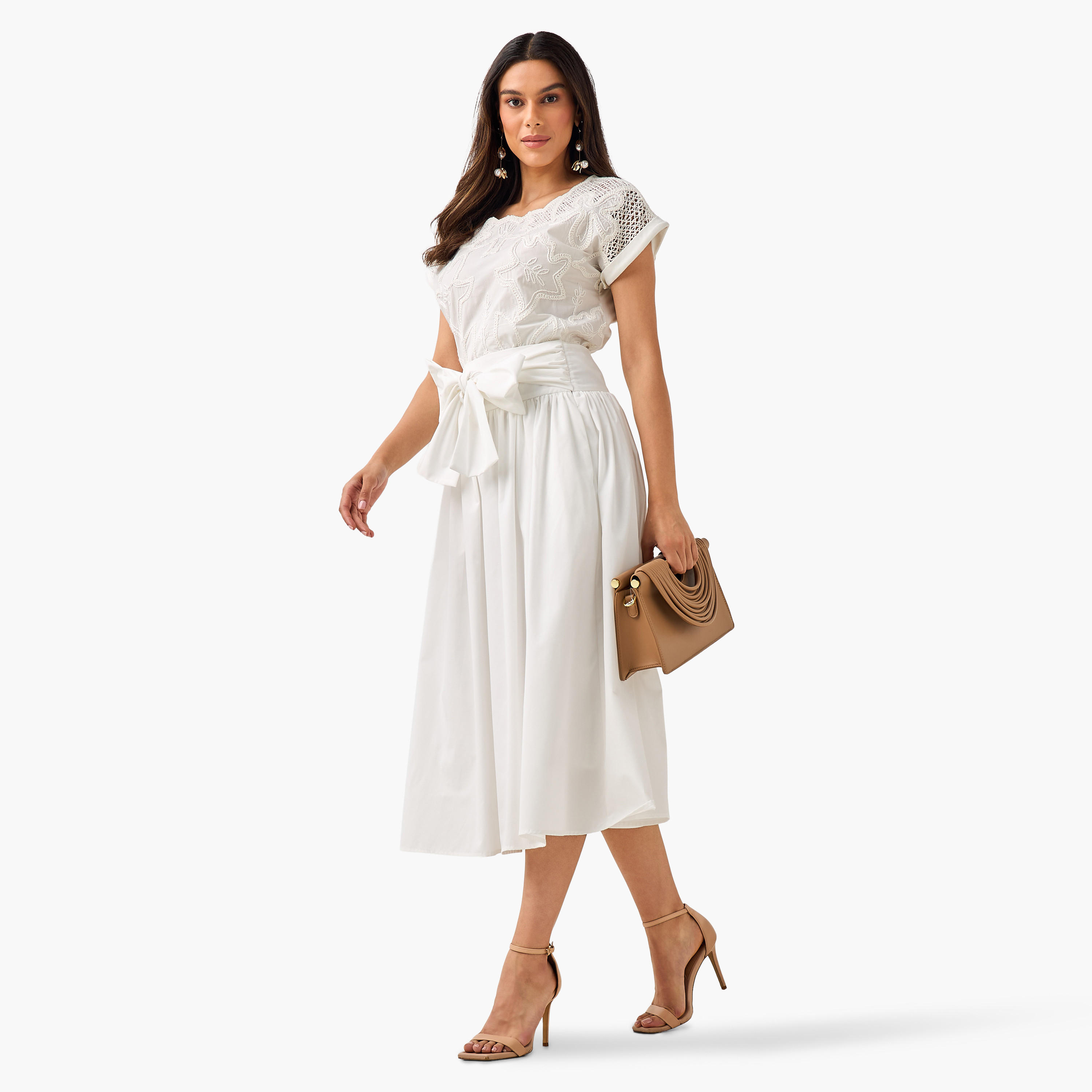 تنورة ميدي إيه لاين بأريطة من آيكونيك-women-clothing-bottoms-skirts-image-3