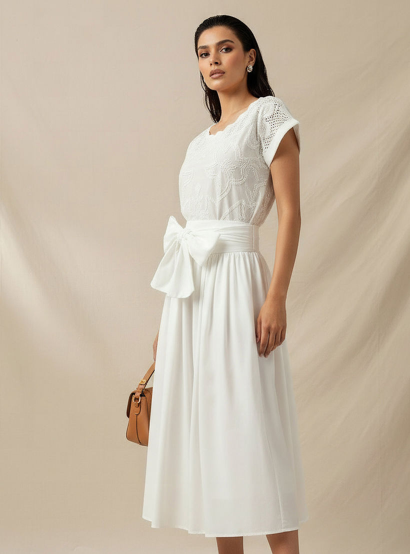 تنورة ميدي إيه لاين بأريطة من آيكونيك-women-clothing-bottoms-skirts-image-1