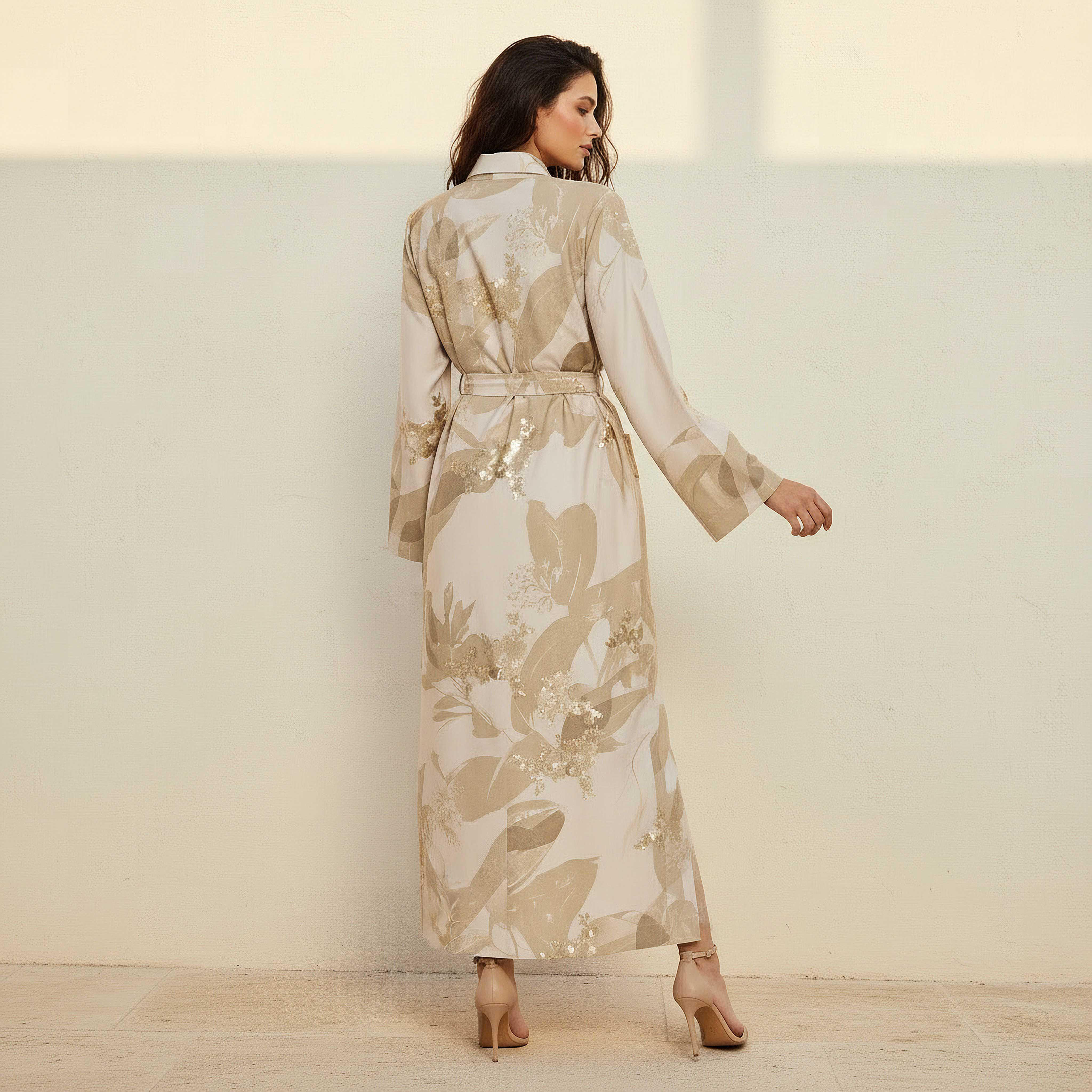 Iconic Printed Women Linen Blend Shirt Dress with Tie-Up Belt-women-clothing-dresses-image-4