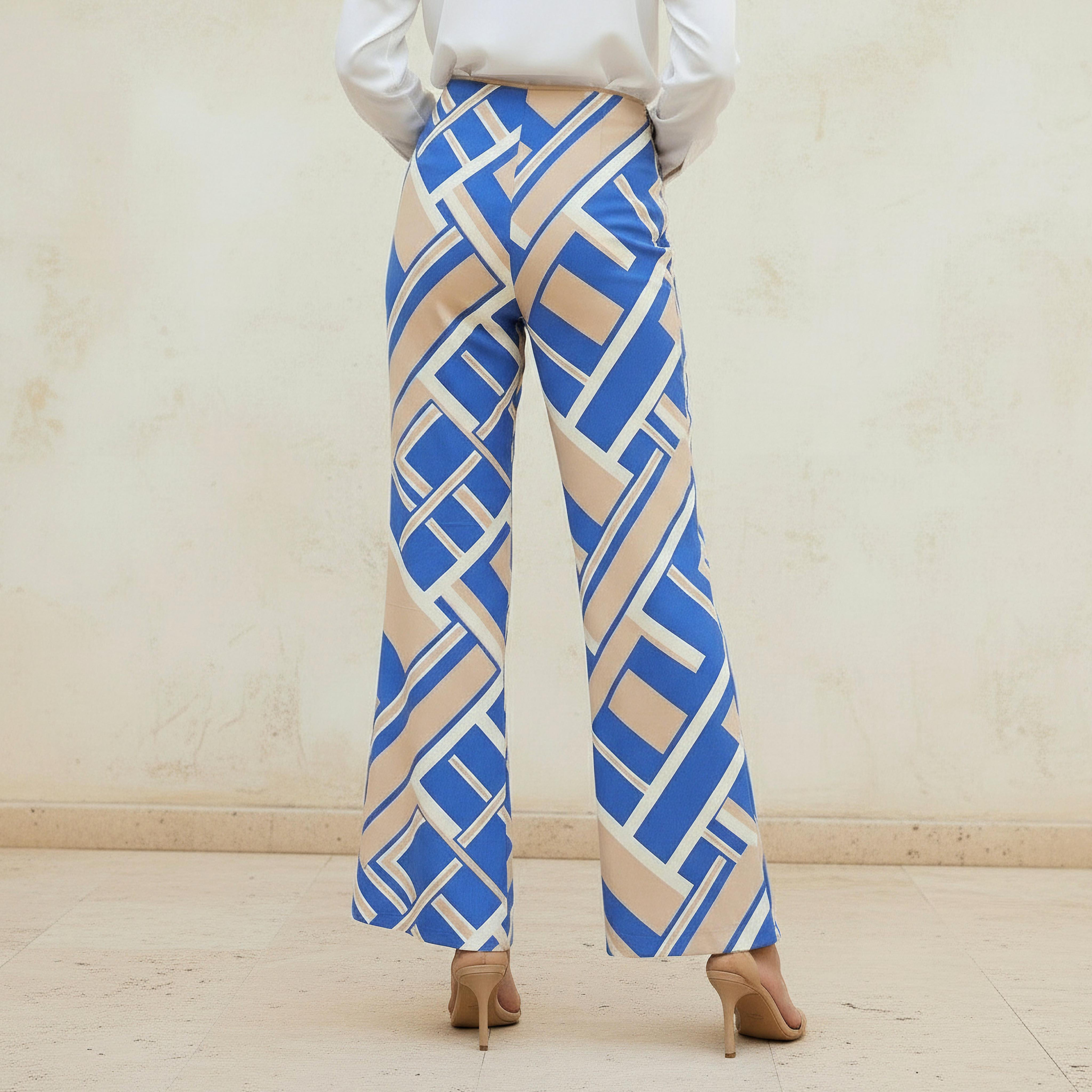بنطلون واسع الساقين فيسكوز بخصر مرتفع وطبعات من آيكونيك-women-clothing-bottoms-trousers-image-4