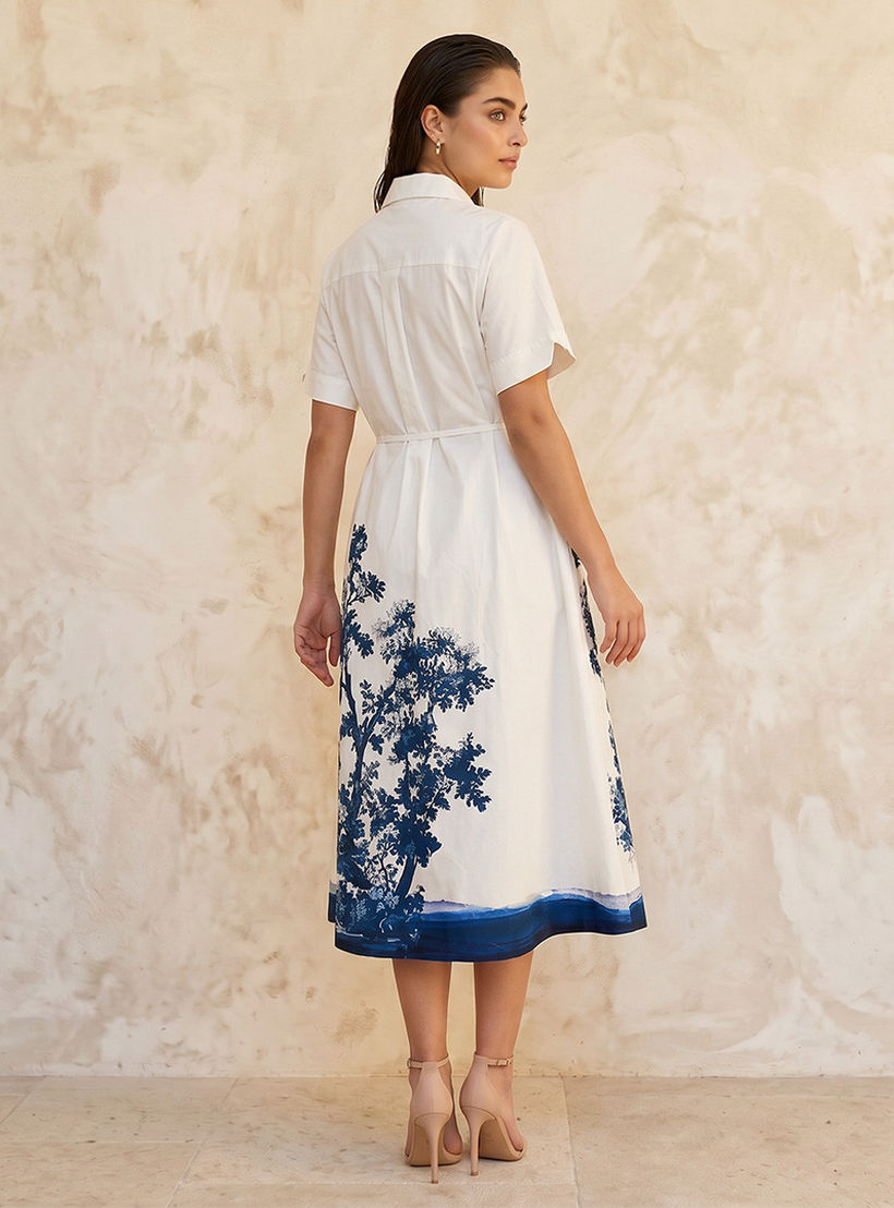 Iconic Printed Women Shirt Dress with Tie-Up Belt-women-clothing-dresses-image-3