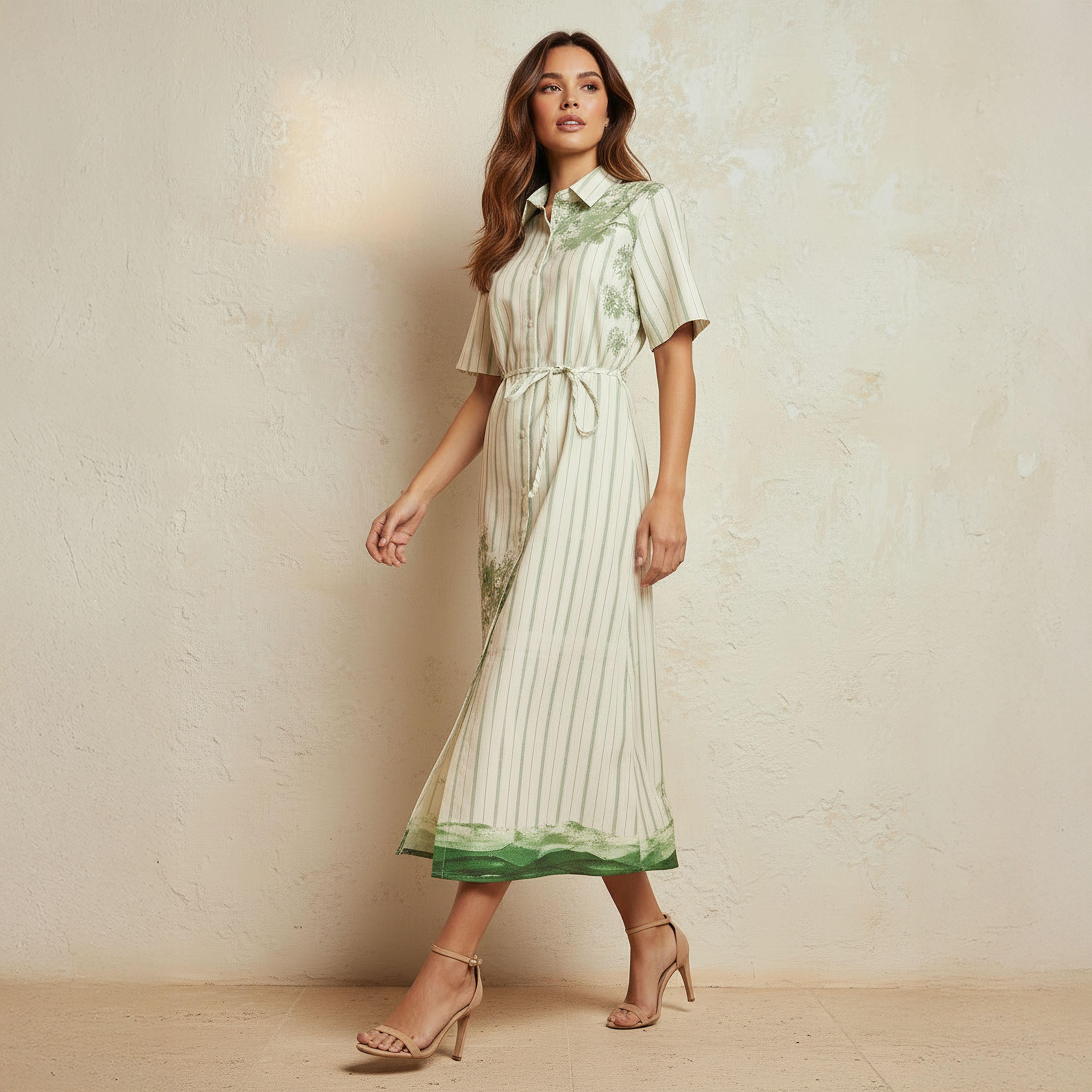 فستان قميص بحزام رباط وطبعات من آيكونيك-women-clothing-dresses-image-3
