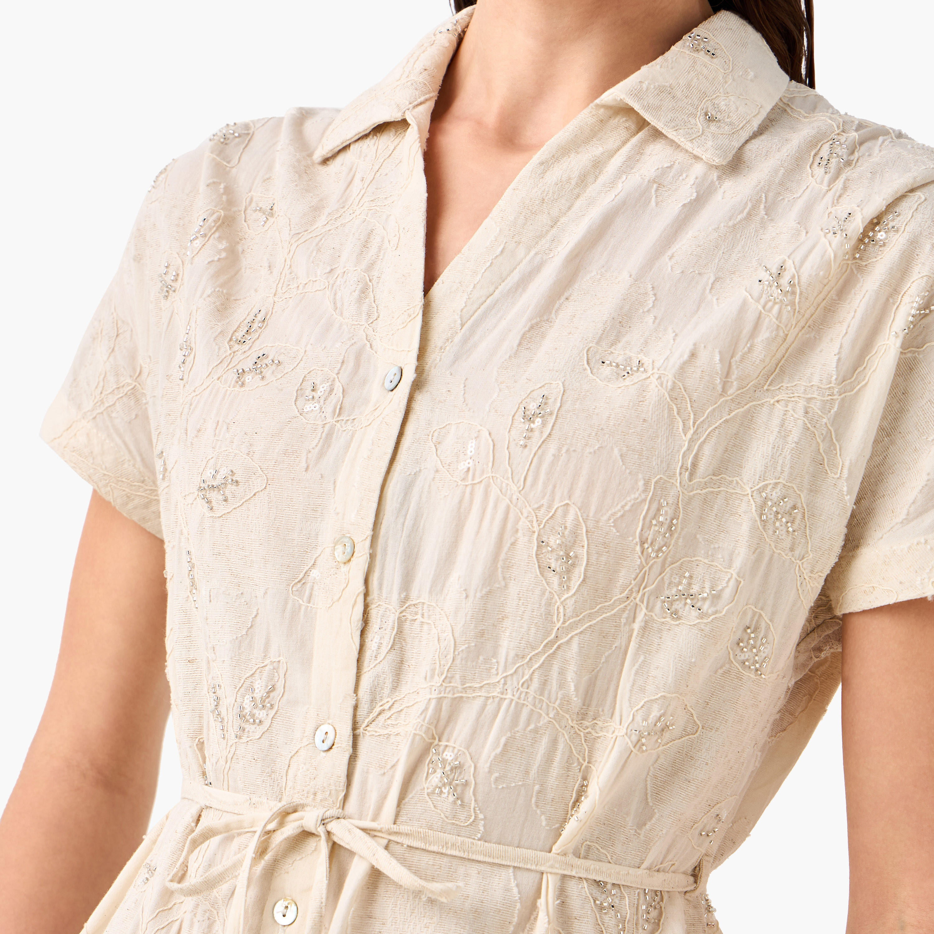 Belted Midi Shirt Dress with Embroidered Design-women-clothing-dresses-image-4