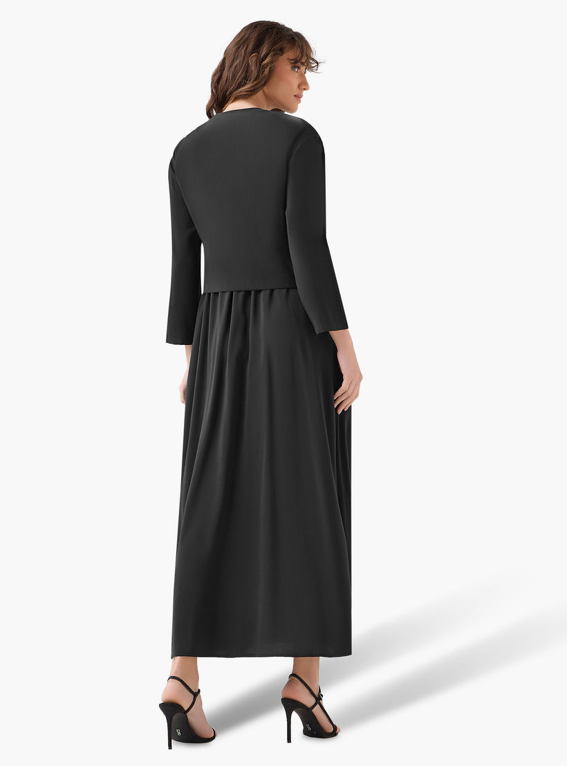 فستان ماكسي طبقات ملفوف بتفاصيل زر من آيكونيك-women-clothing-dresses-image-6