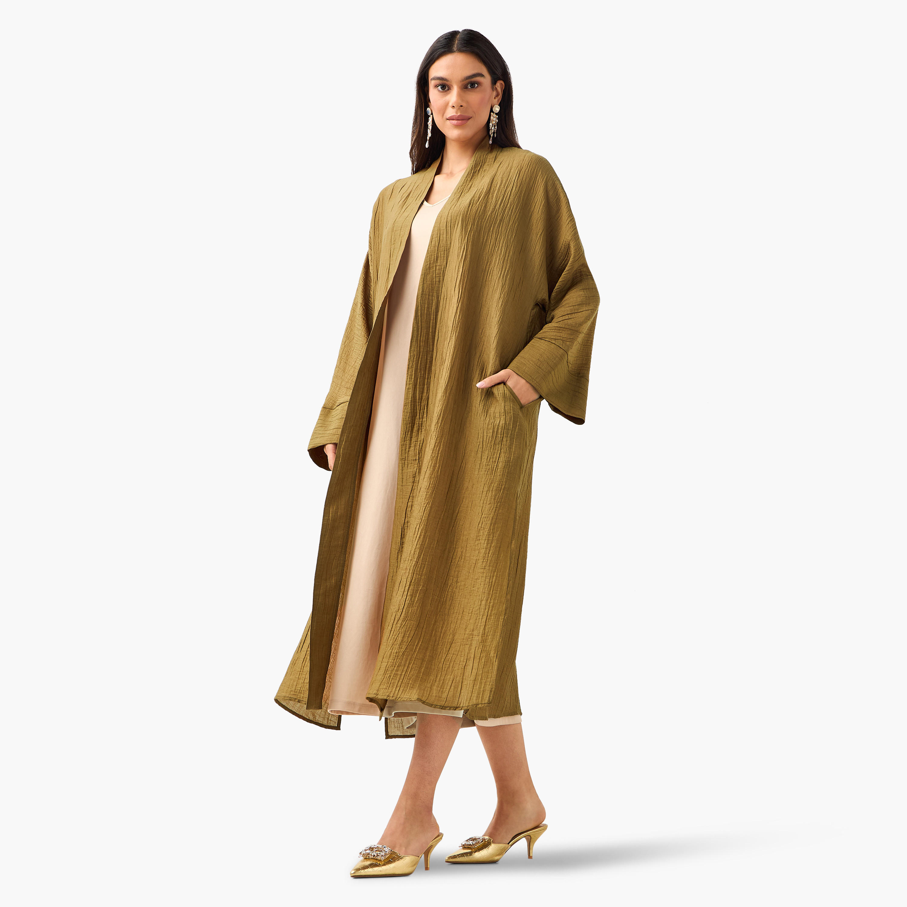 Iconic Relaxed Fit Longline Shrug with Pocket-women-clothing-coordsets-image-2
