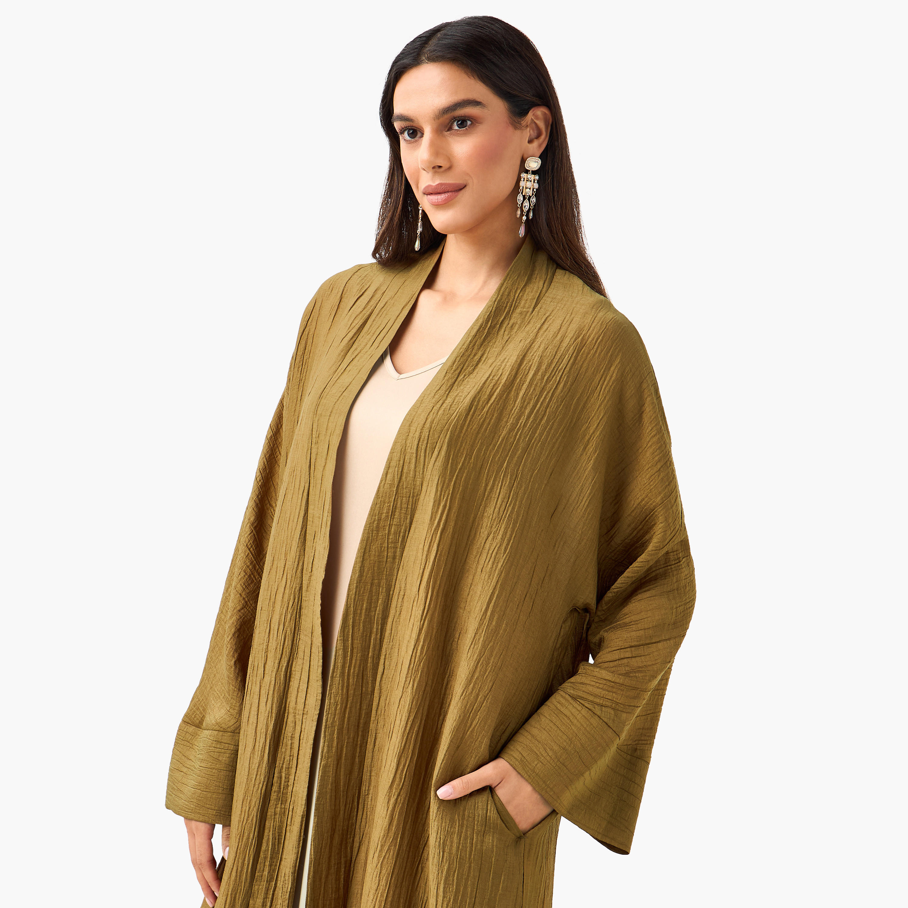 Iconic Relaxed Fit Longline Shrug with Pocket-women-clothing-coordsets-image-6