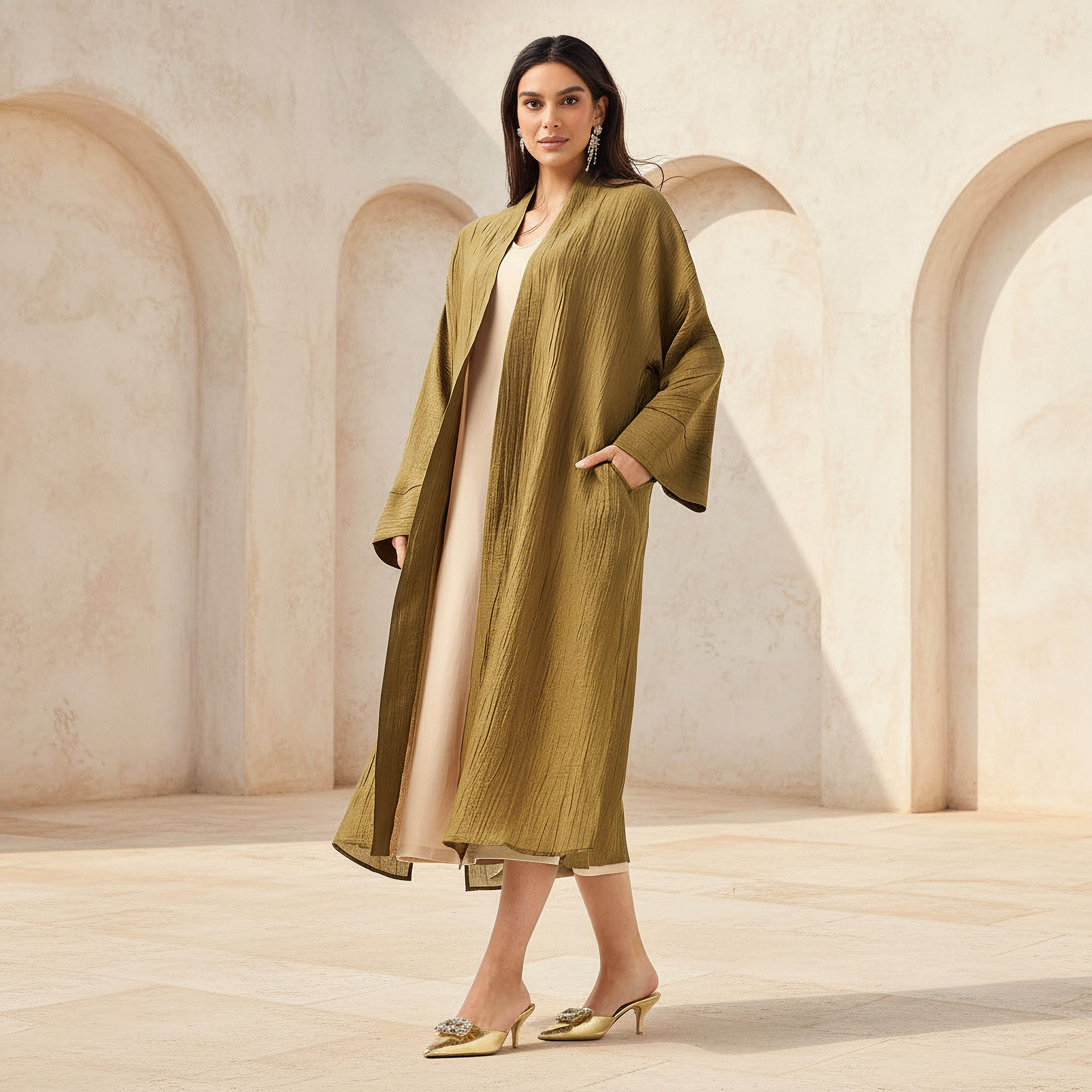 Iconic Relaxed Fit Longline Shrug with Pocket-women-clothing-coordsets-image-1