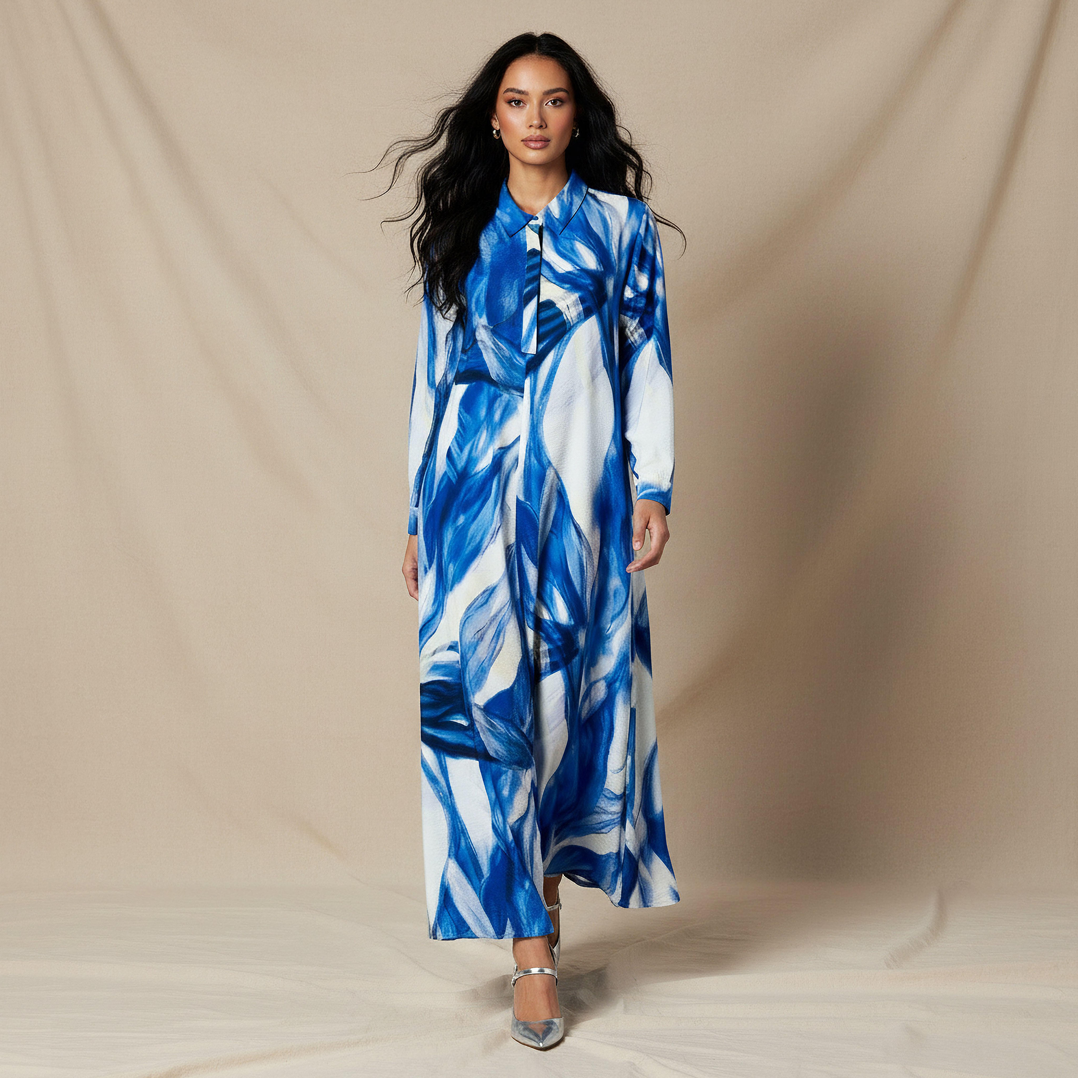 فستان ميدي ترابيز بطبعات من آيكونيك-women-clothing-dresses-image-2