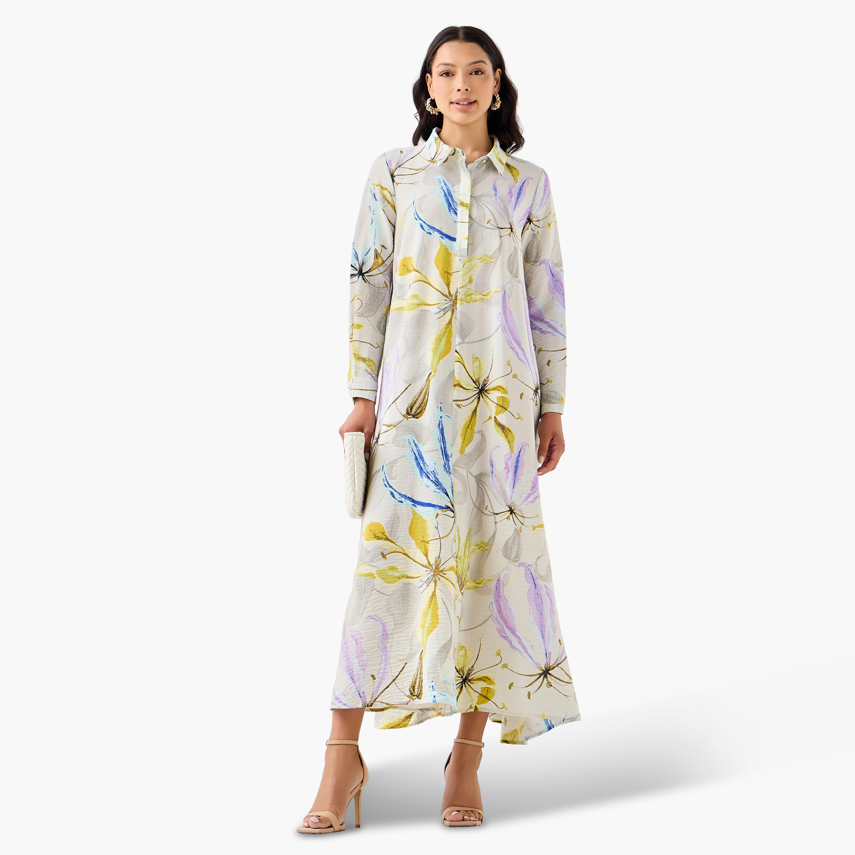 فستان ميدي ترابيز بطبعات من آيكونيك-women-clothing-dresses-image-3