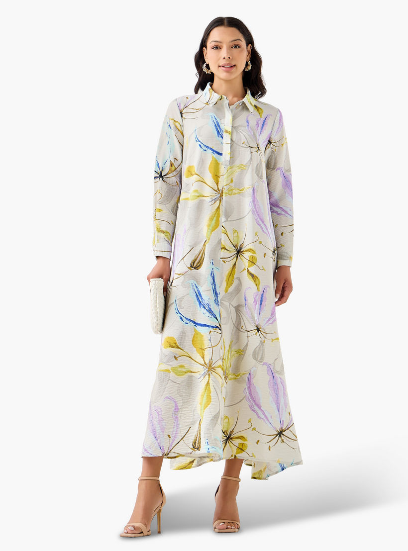 فستان ميدي ترابيز بطبعات من آيكونيك-women-clothing-dresses-image-3