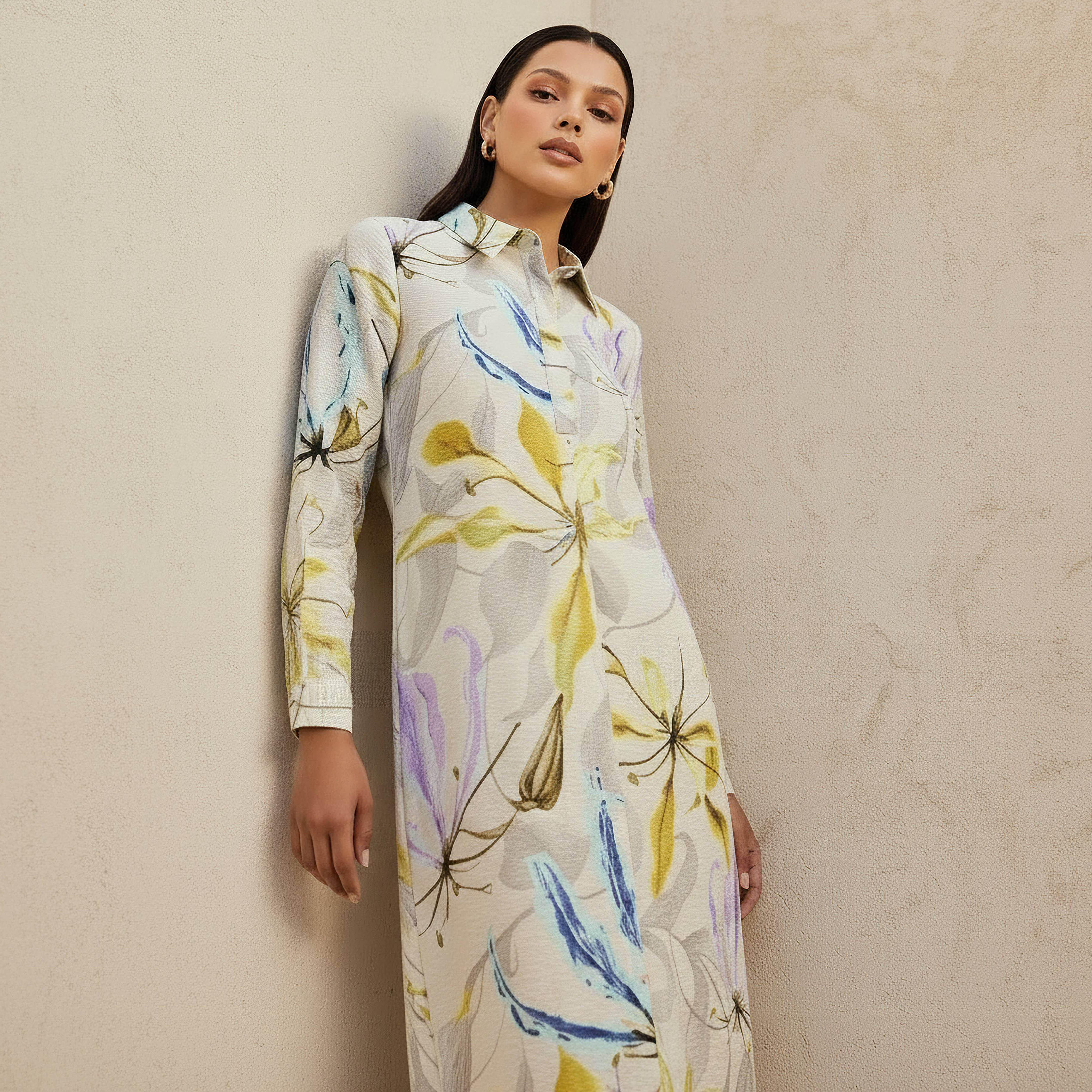 فستان ميدي ترابيز بطبعات من آيكونيك-women-clothing-dresses-image-2