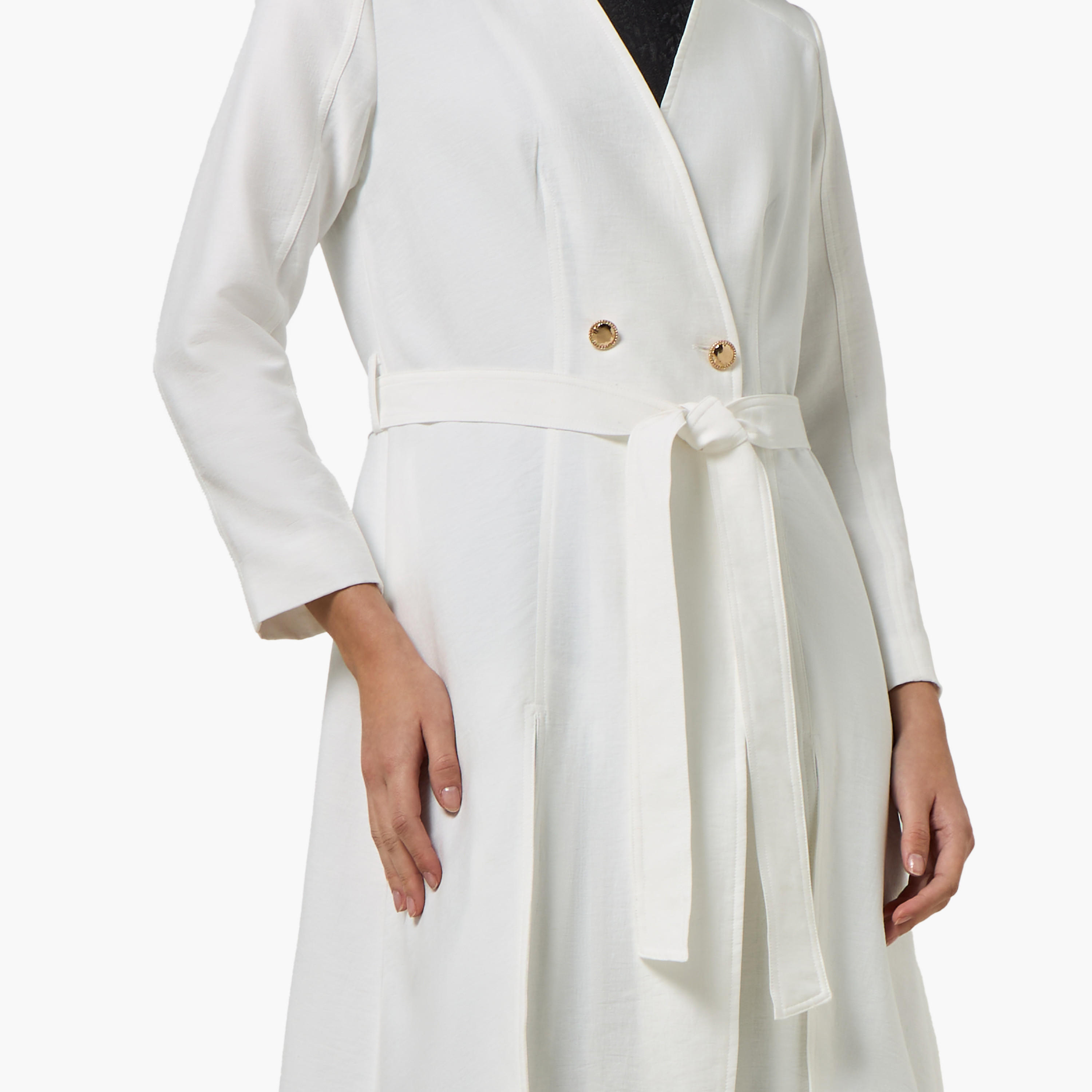 جاكيت داستر طويل من مزيج الكتان مع حزام من آيكونيك-women-winterwear-coatsandjackets-jackets-image-4
