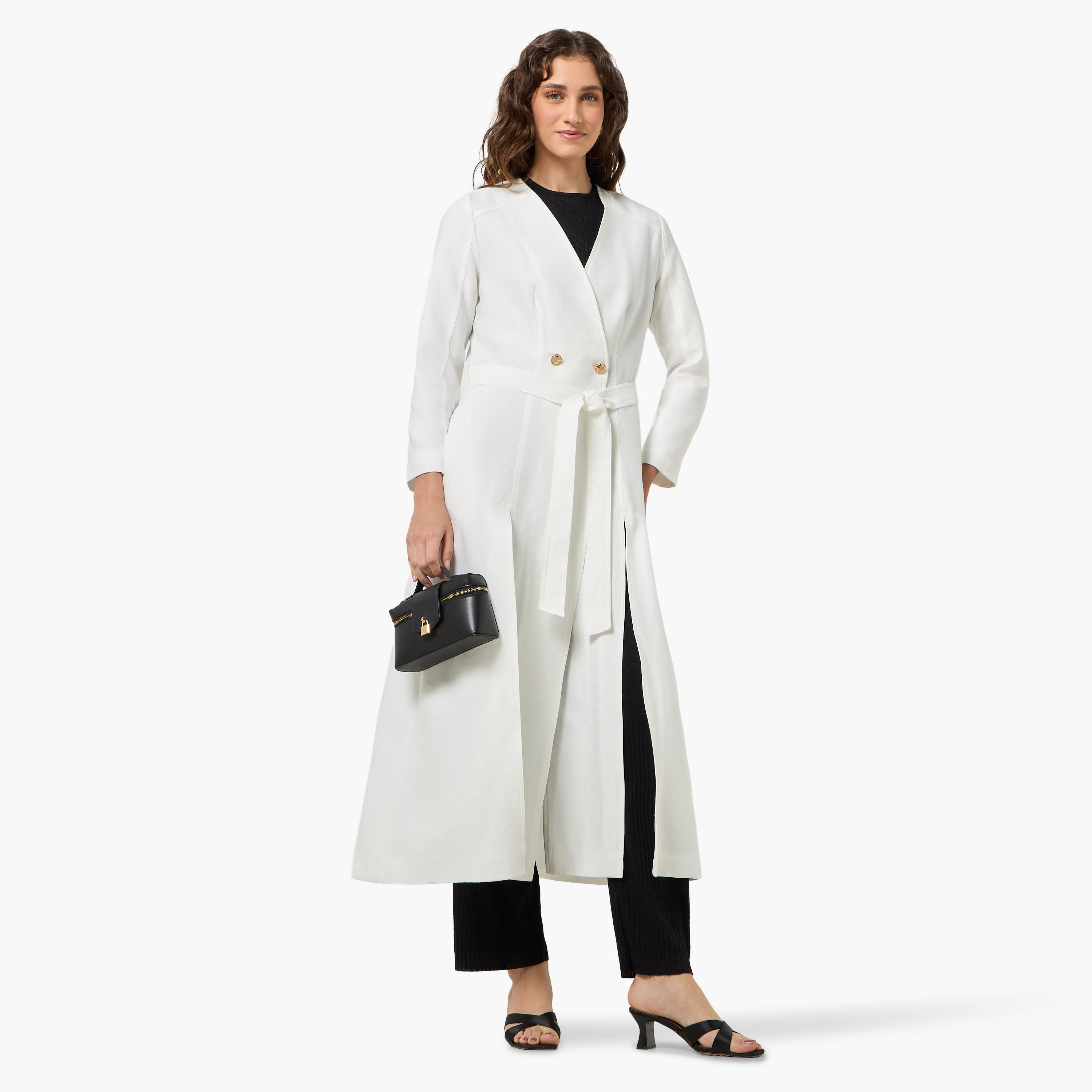 جاكيت داستر طويل من مزيج الكتان مع حزام من آيكونيك-women-winterwear-coatsandjackets-jackets-image-3