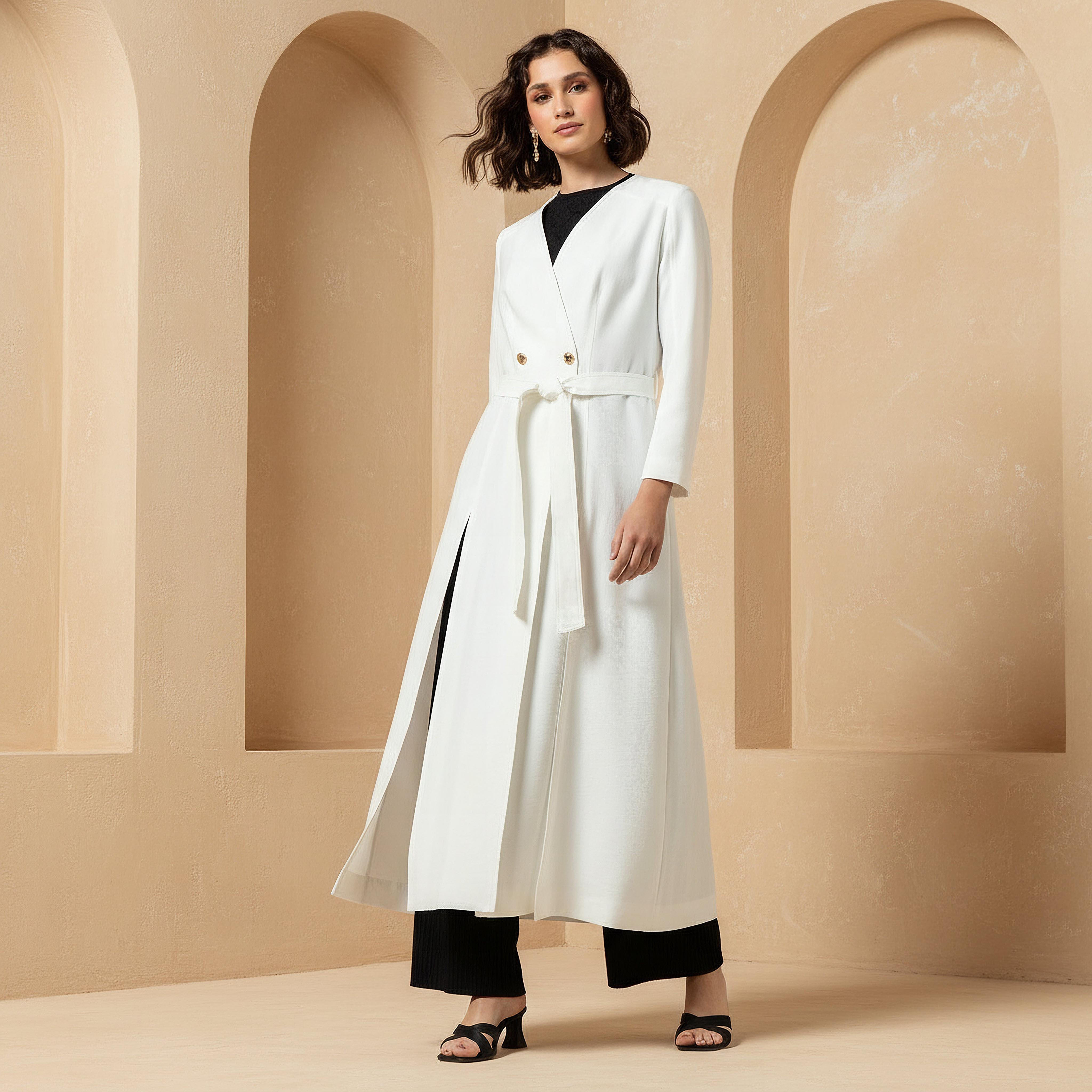 جاكيت داستر طويل من مزيج الكتان مع حزام من آيكونيك-women-winterwear-coatsandjackets-jackets-image-7