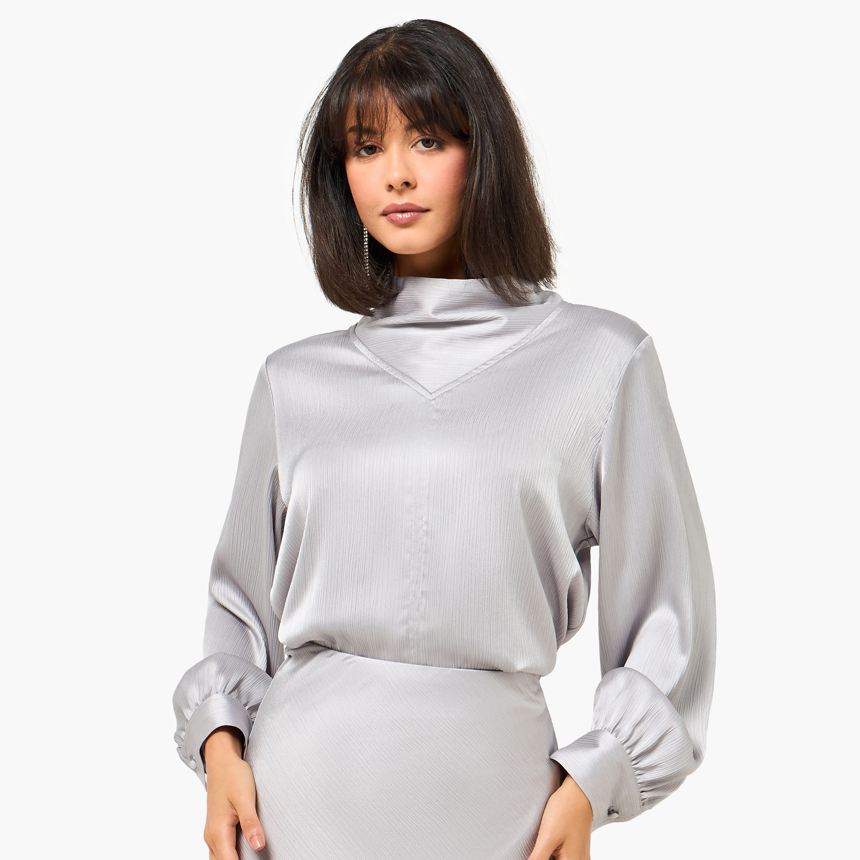 Iconic Satin Cowl Neck Top with Long Sleeves-women-clothing-coordsets-image-3