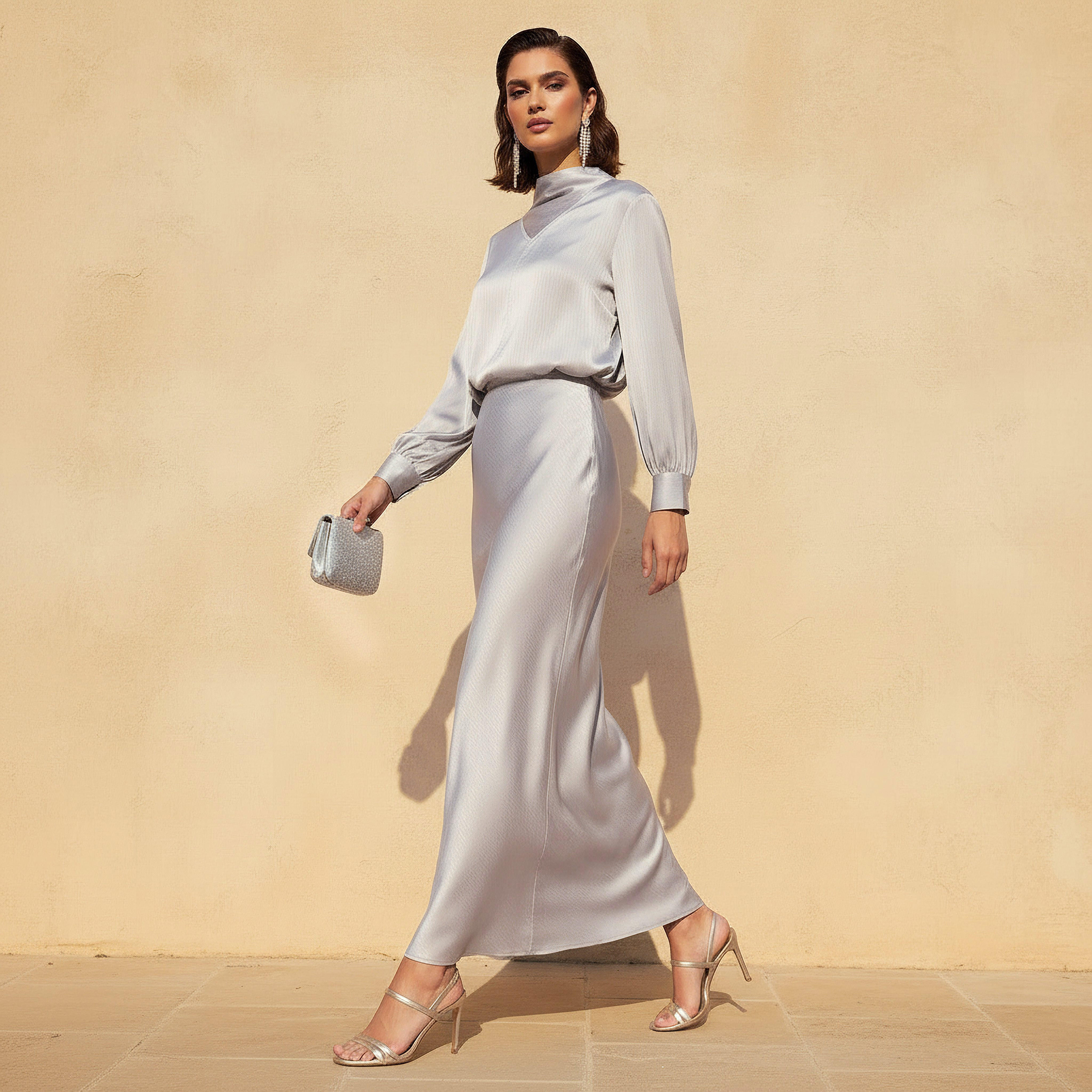 Iconic Satin Cowl Neck Top with Long Sleeves-women-clothing-coordsets-image-2