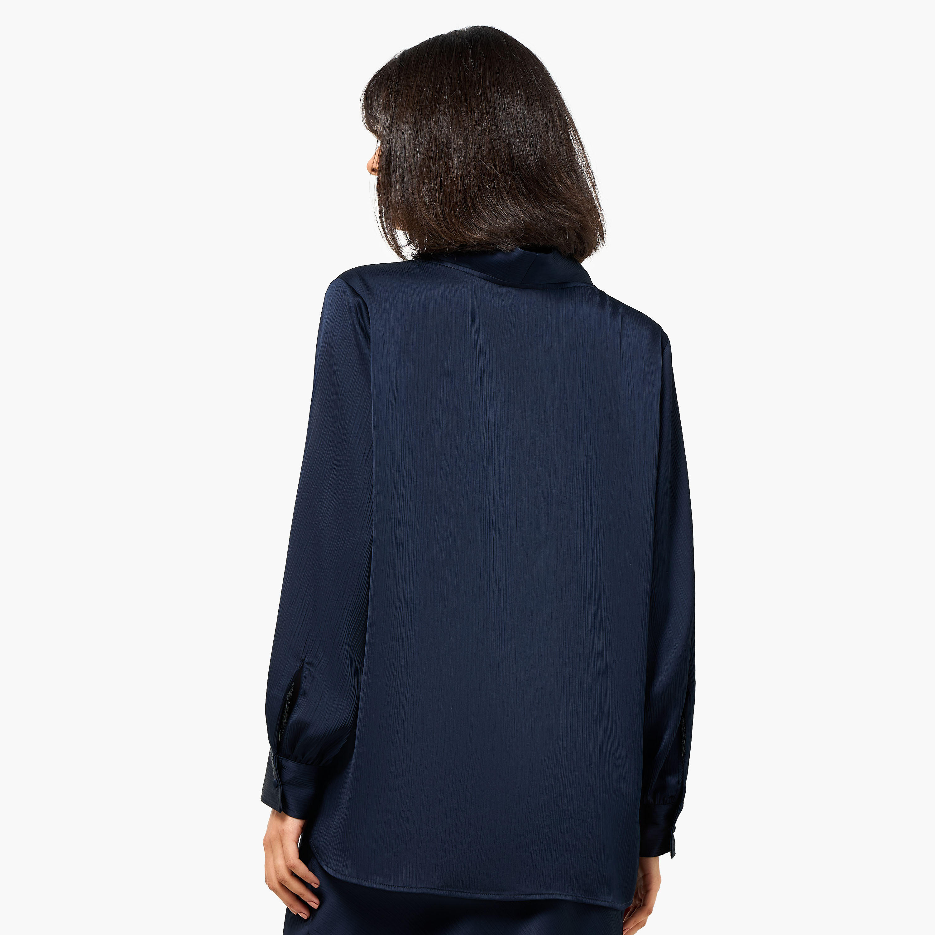 بلوزة ساتان بياقة عالية وأكمام طويلة من آيكونيك-women-clothing-coordsets-image-7