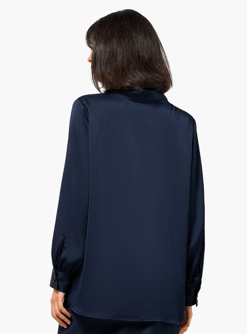 بلوزة ساتان بياقة عالية وأكمام طويلة من آيكونيك-women-clothing-coordsets-image-7