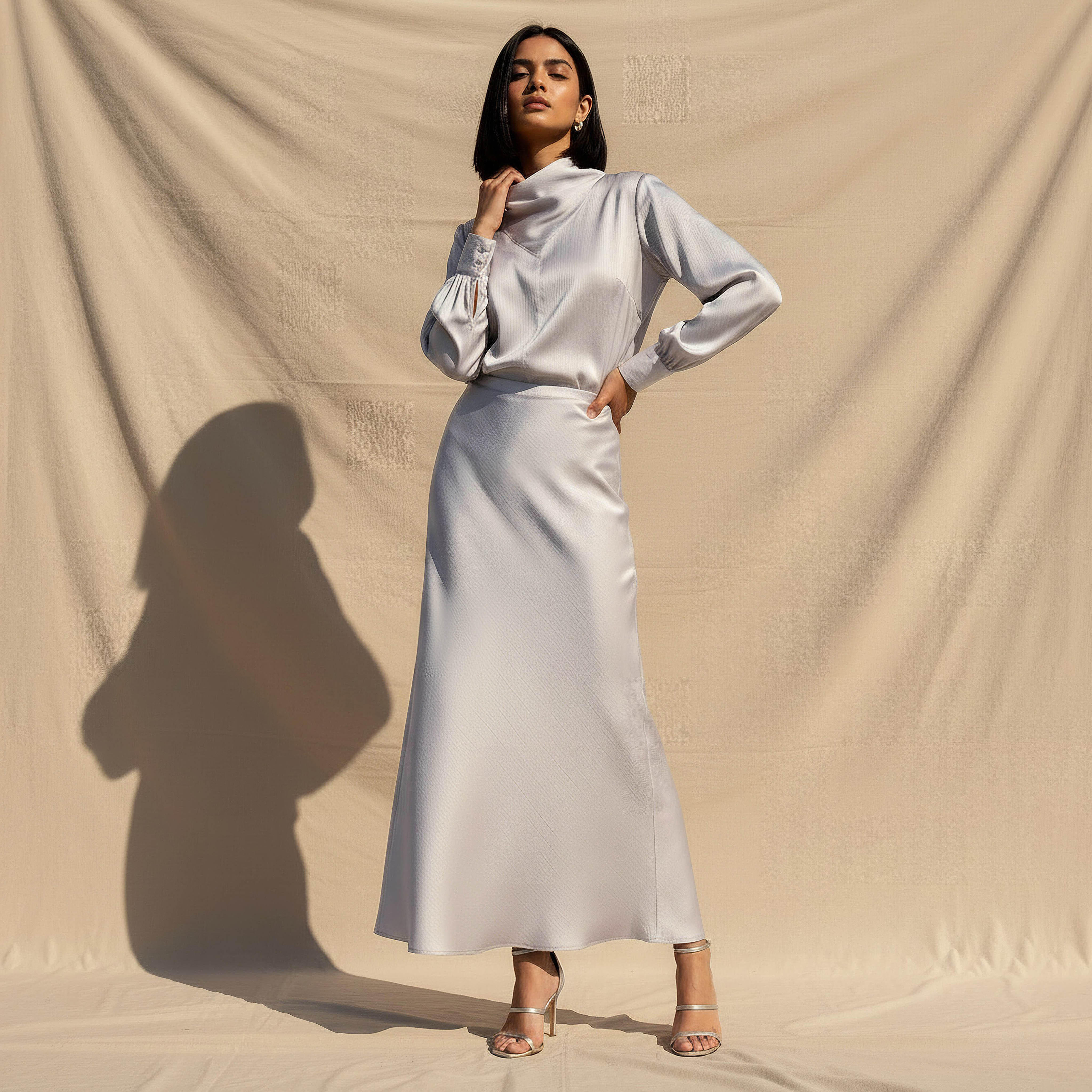 تنورة ماكسي إيه لاين عمودية بسحاب إغلاق من أيكونيك-women-clothing-bottoms-skirts-image-2