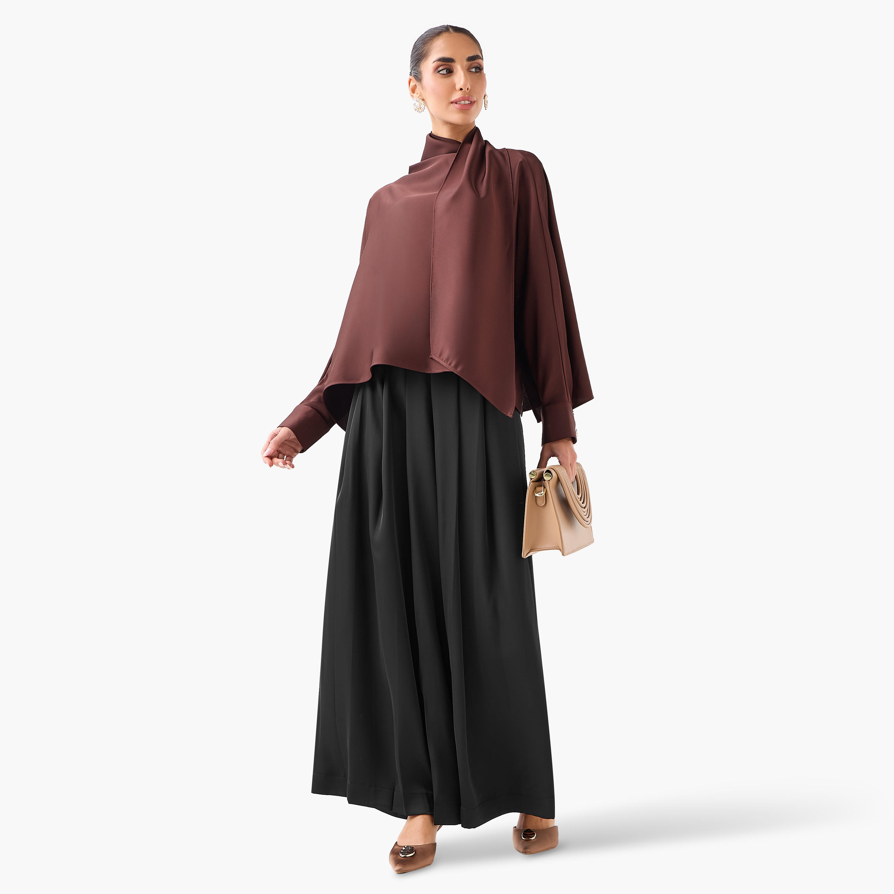 بنطلون واسع الساقين بكسرات من أيكونيك-women-clothing-bottoms-trousers-image-4