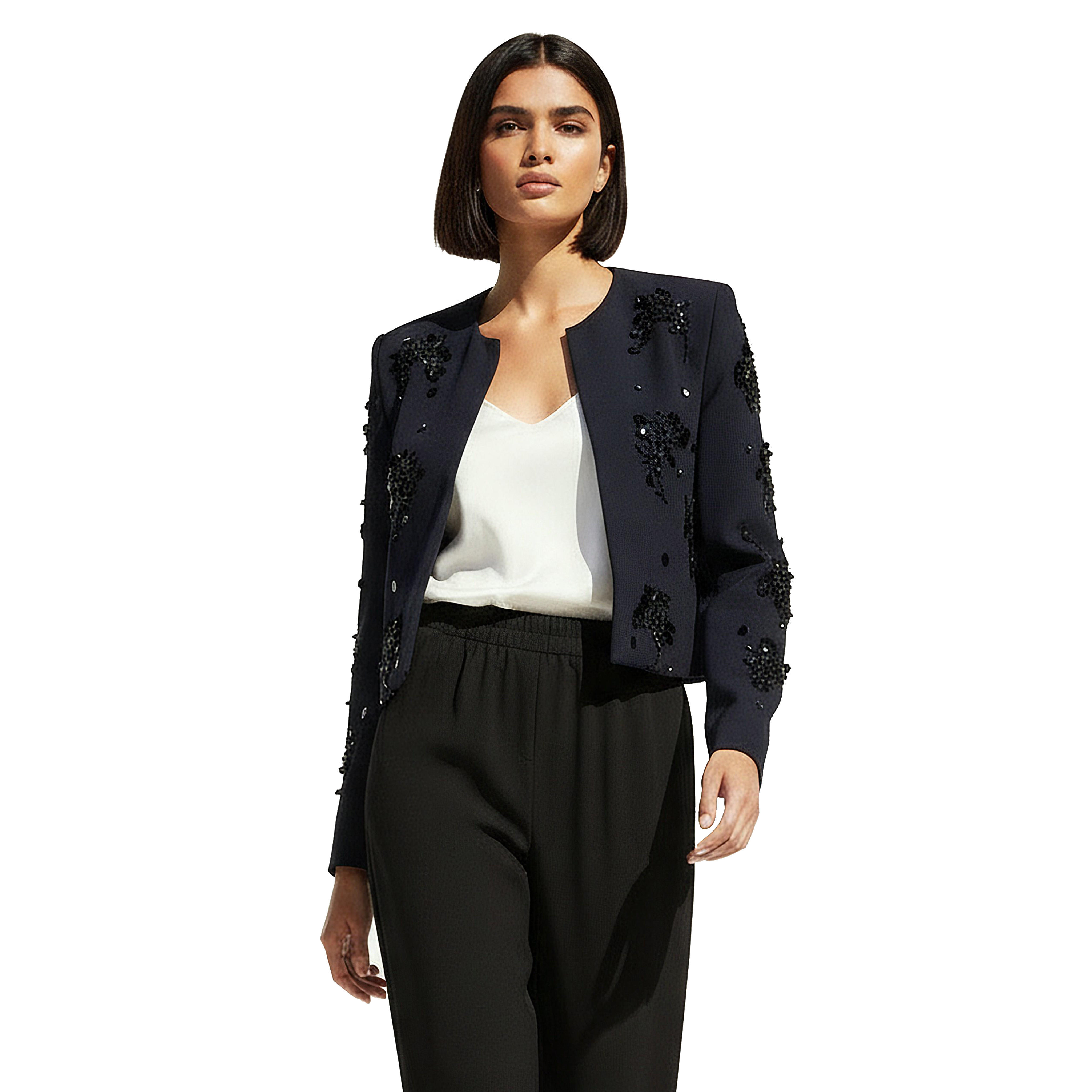 جاكيت بليزر قصيرة بتفاصيل زينة من آيكونيك-women-clothing-coatsandjackets-blazers-image-5