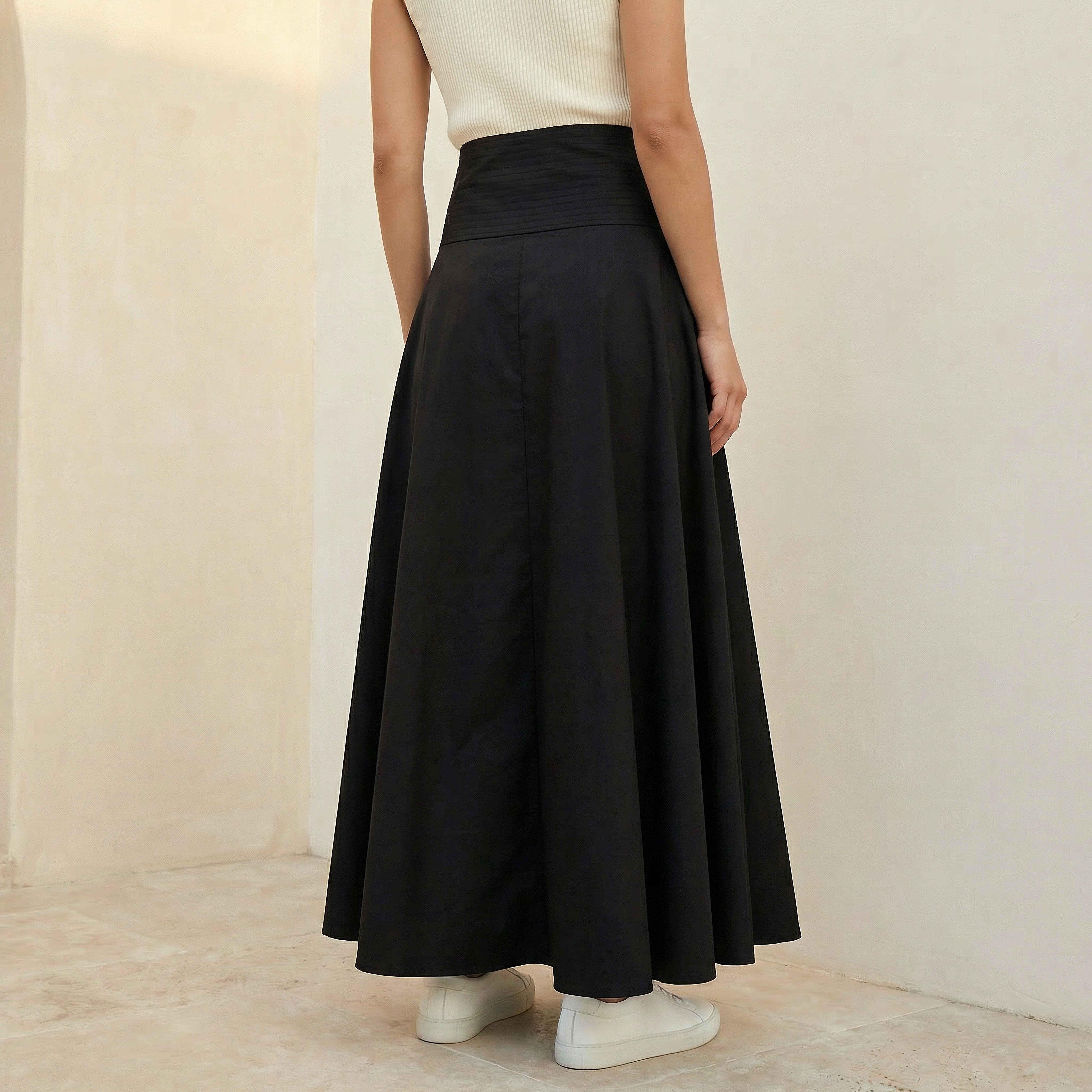 تنورة ماكسي قطن بخصر لوحي من أيكونيك-women-clothing-bottoms-skirts-image-5