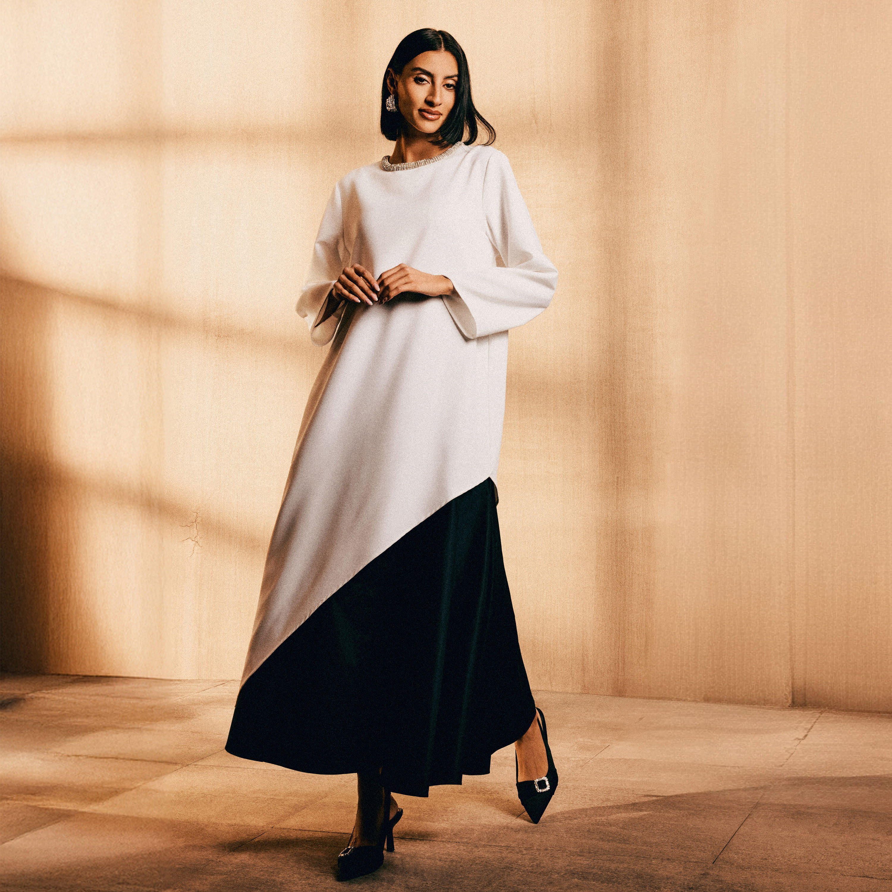 تنورة ماكسي قطن بخصر لوحي من أيكونيك-women-clothing-bottoms-skirts-image-1