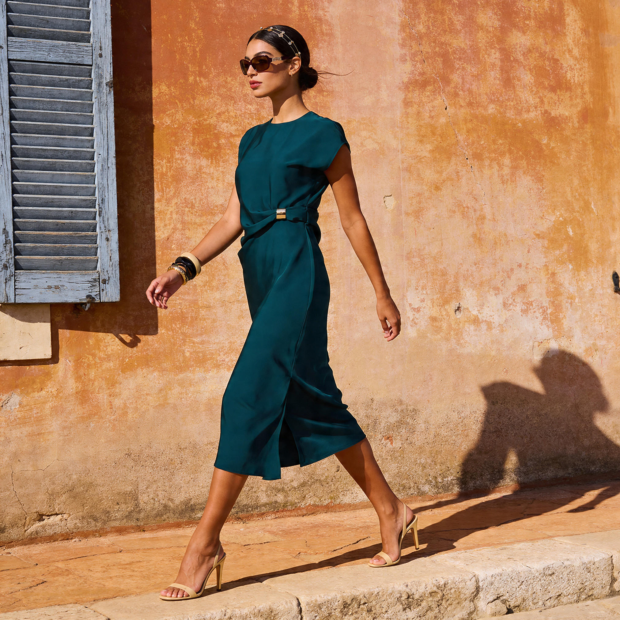Iconic Midi Dress with Ruched Detail-women-clothing-dresses-image-1