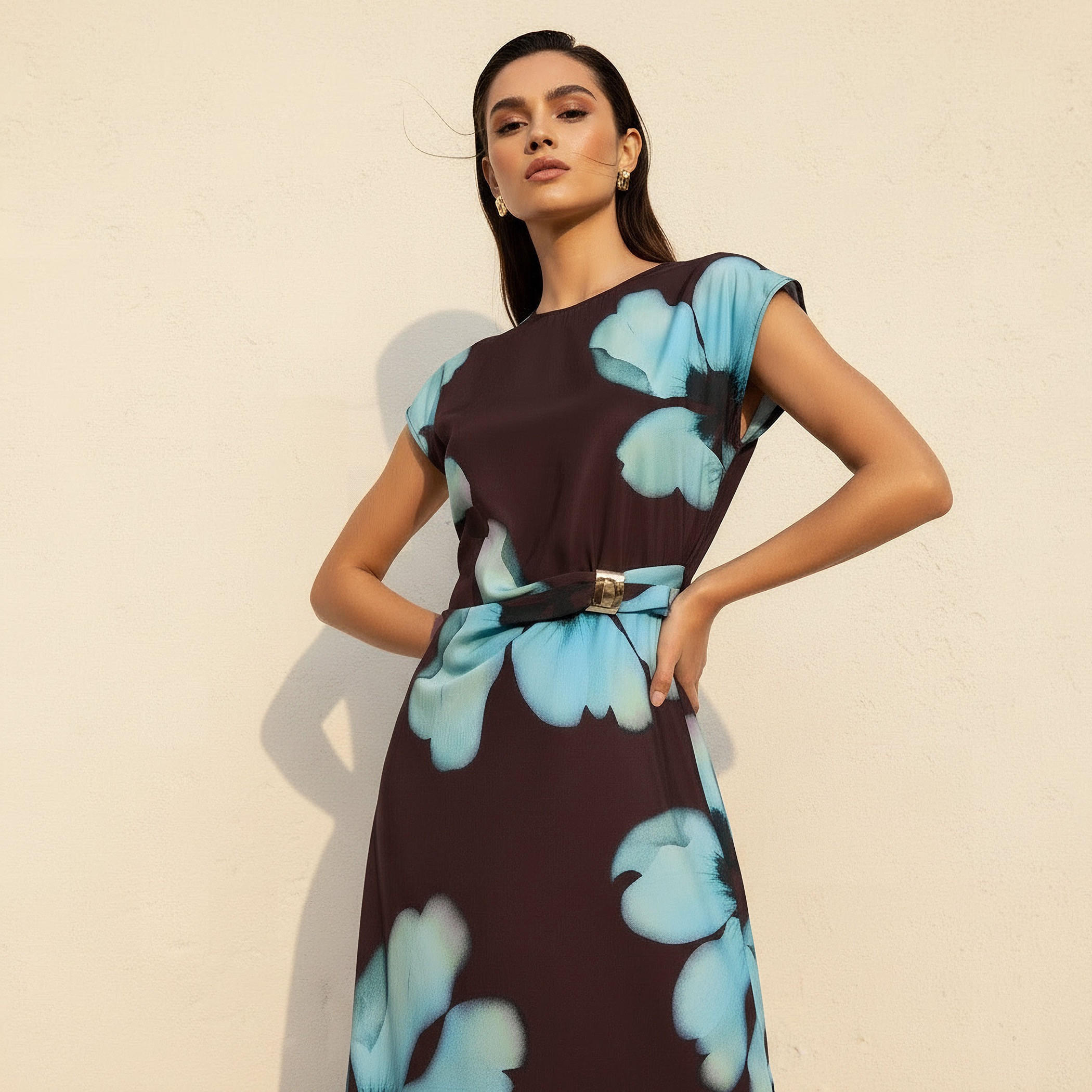 فستان واسع بطبعات وفتحة للنساء من أيكونيك-women-clothing-dresses-image-4