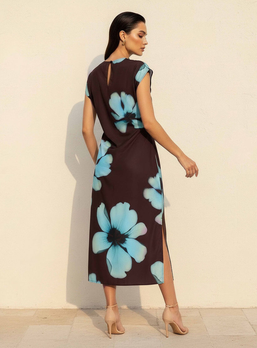 فستان واسع بطبعات وفتحة للنساء من أيكونيك-women-clothing-dresses-image-5