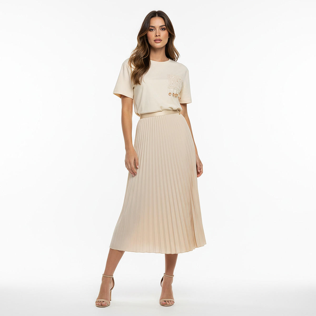 Iconic Midi A-line Skirt with Pleated Design-women-clothing-skirts-image-3