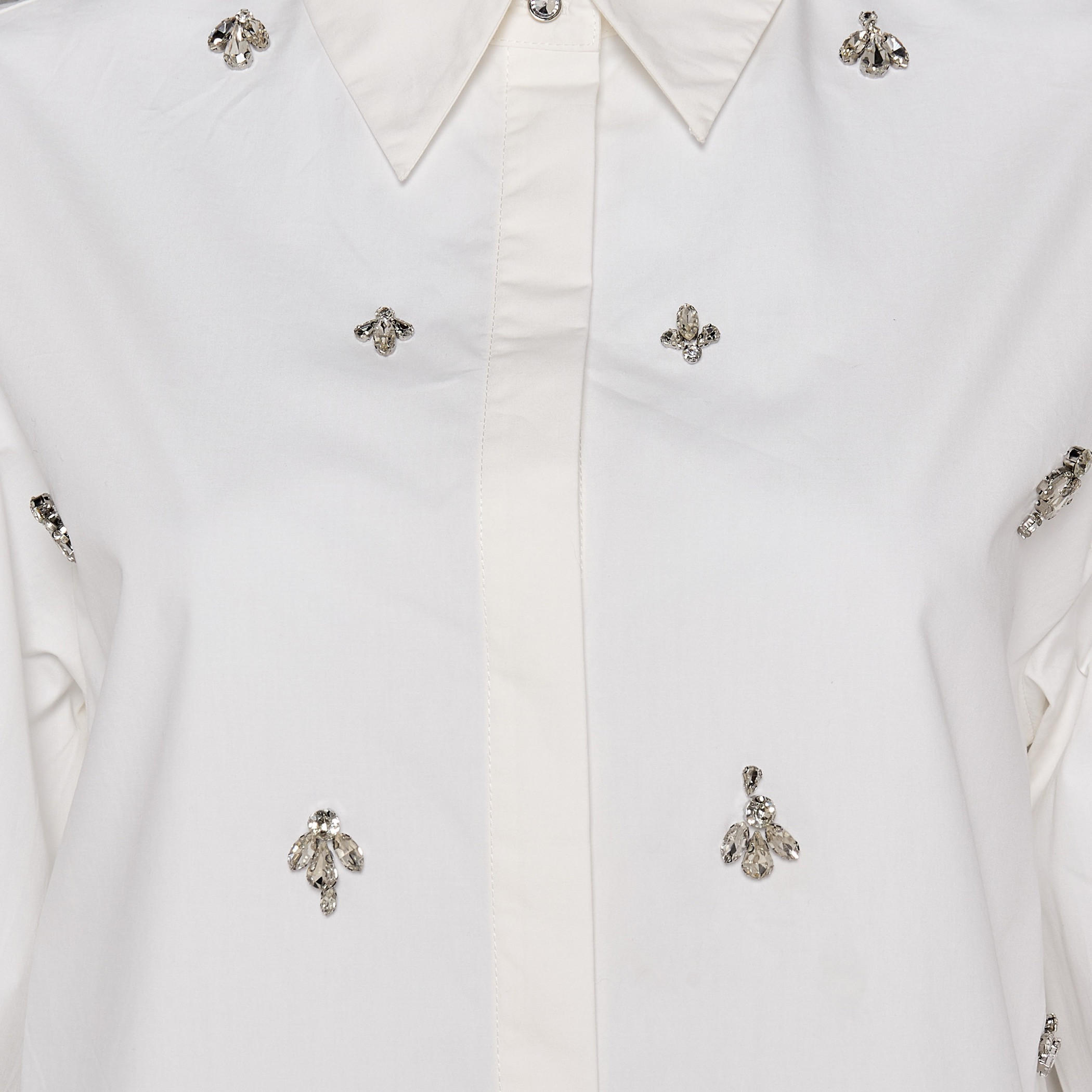 Iconic Relaxed Fit Cotton Shirt with Stone Embellishment-women-clothing-shirtsandblouses-shirts-image-2