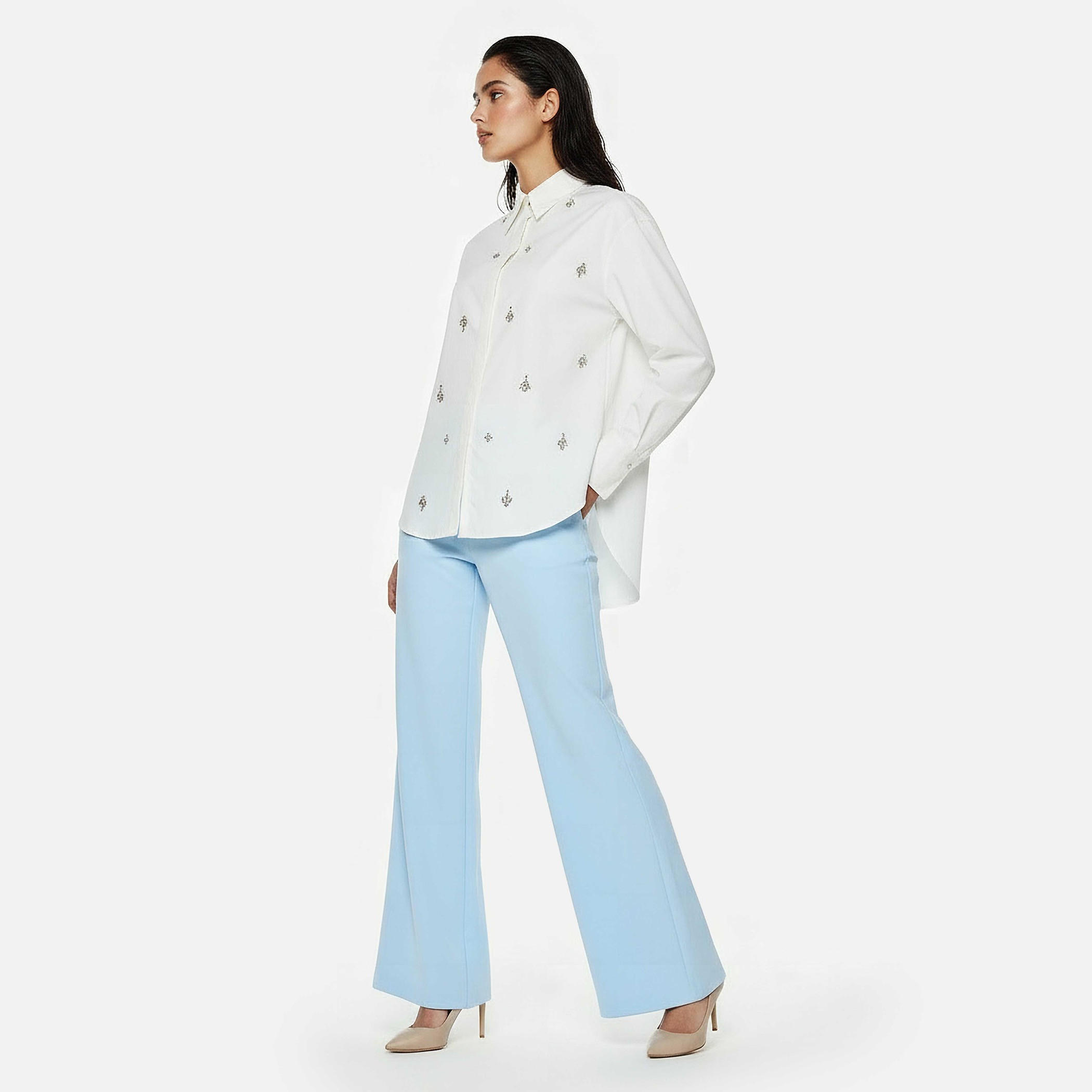 Iconic Relaxed Fit Cotton Shirt with Stone Embellishment-women-clothing-shirtsandblouses-shirts-image-3