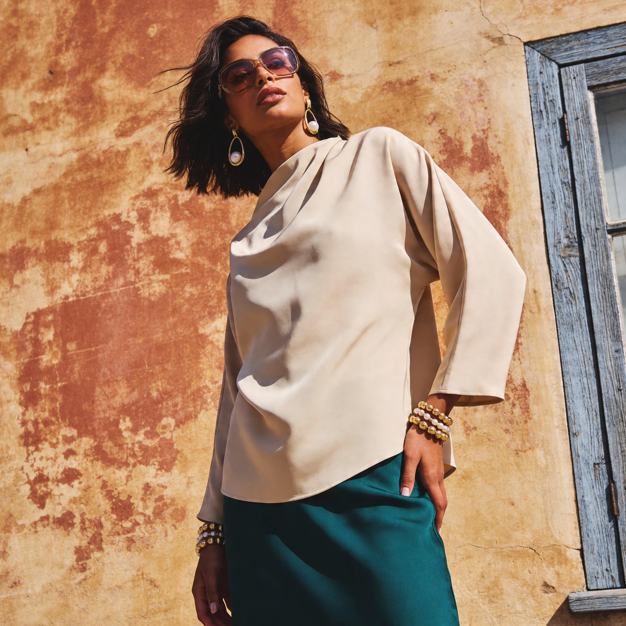 بلوزة بياقة منسدلة-women-clothing-coordsets-image-1