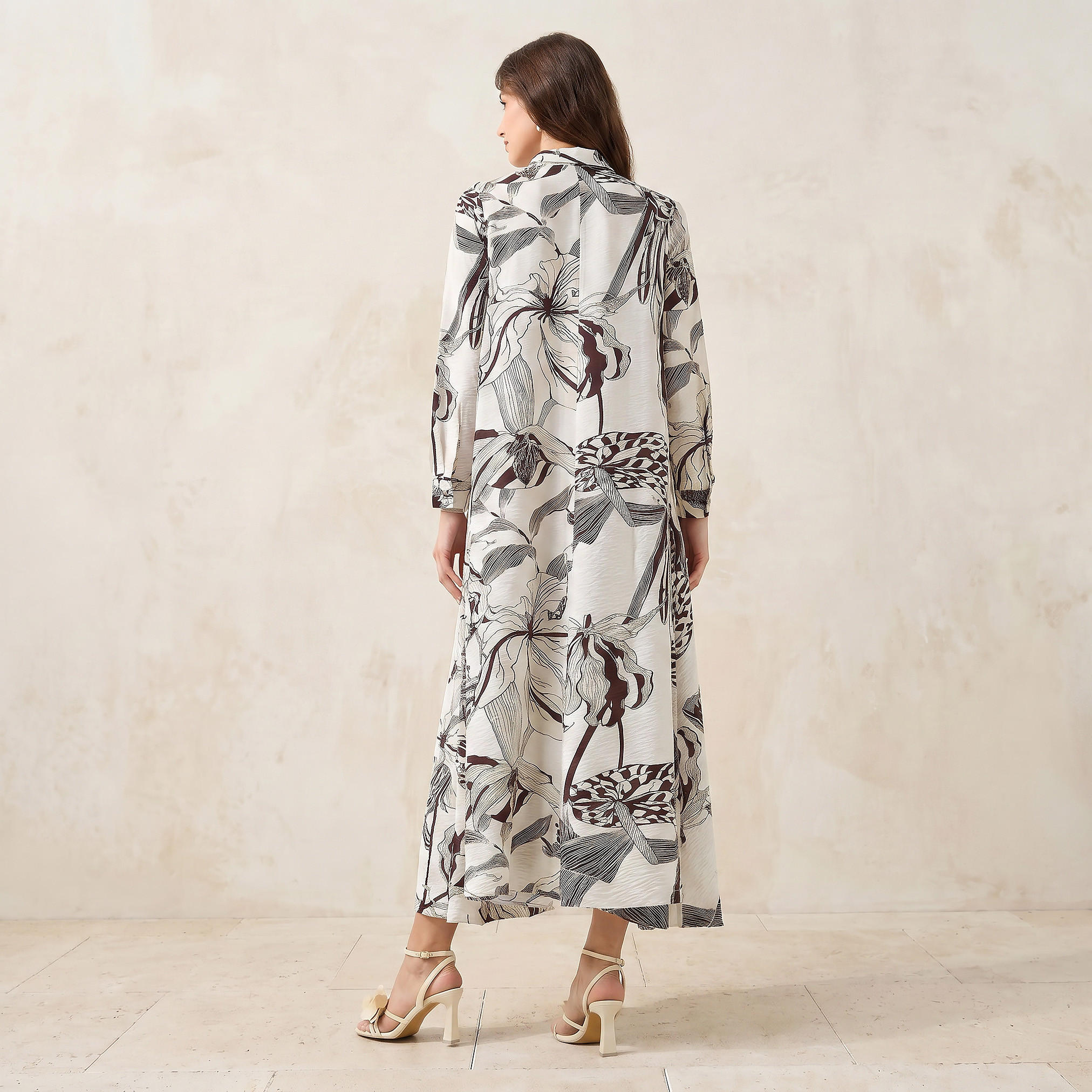 فستان قميص بوصلة أزرار مخفية وطبعات للنساء من آيكونيك-women-clothing-dresses-image-3