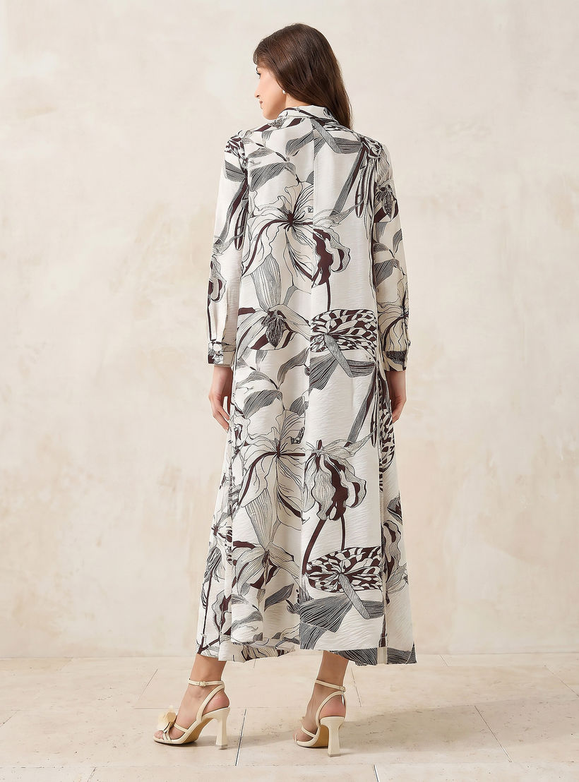 فستان قميص بوصلة أزرار مخفية وطبعات للنساء من آيكونيك-women-clothing-dresses-image-3