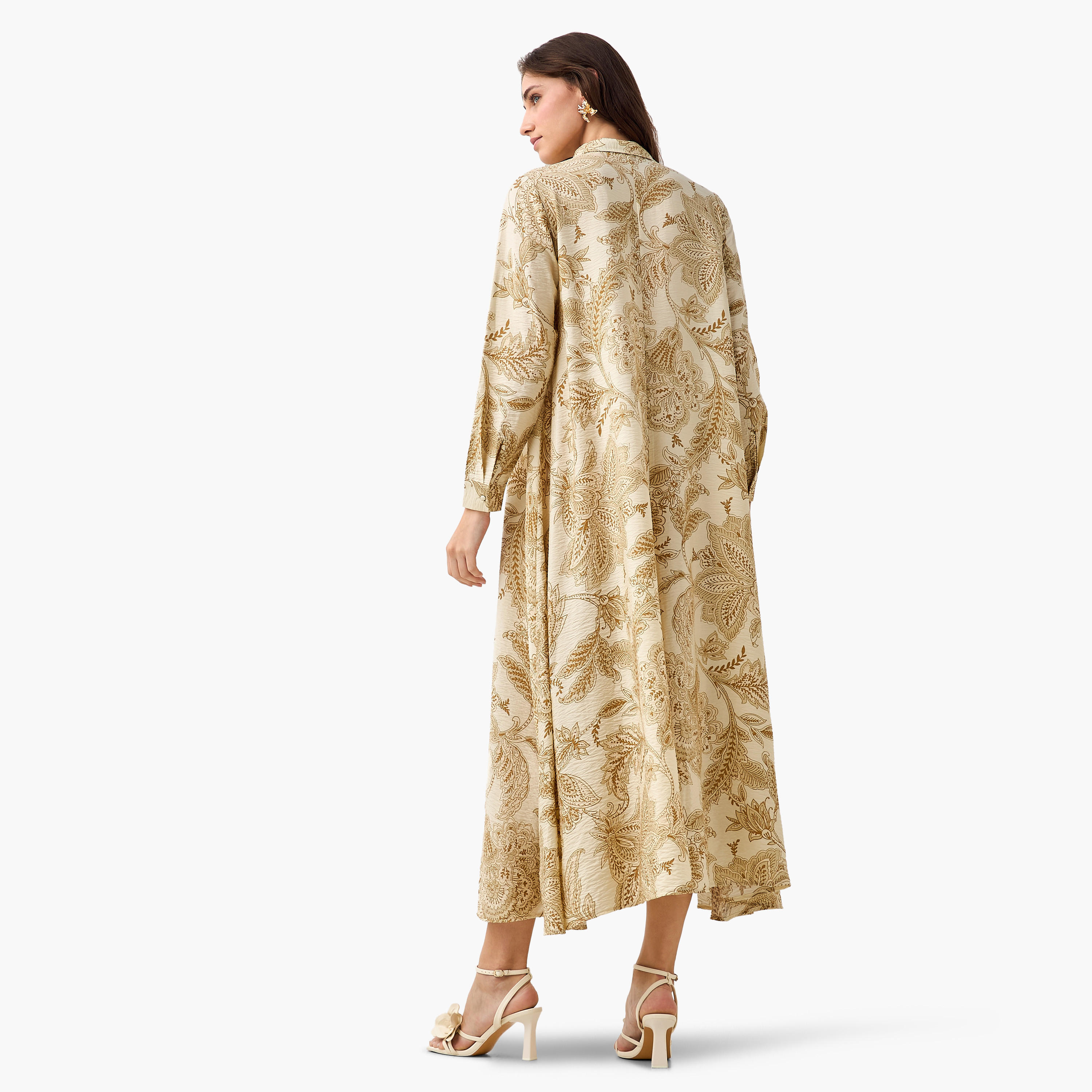 فستان قميص بوصلة أزرار مخفية وطبعات للنساء من آيكونيك-women-clothing-dresses-image-2