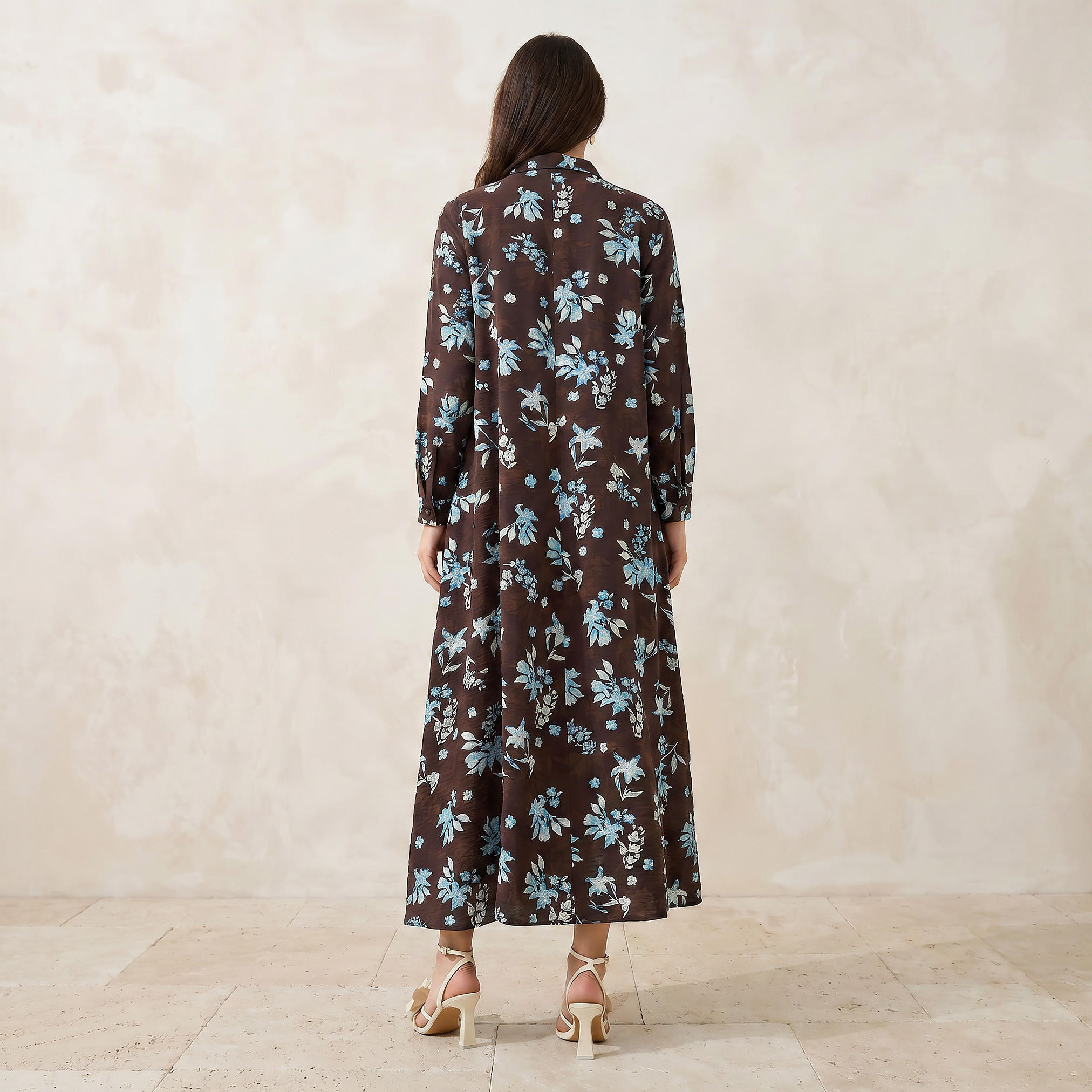 فستان قميص بوصلة أزرار مخفية وطبعات للنساء من آيكونيك-women-clothing-dresses-image-3