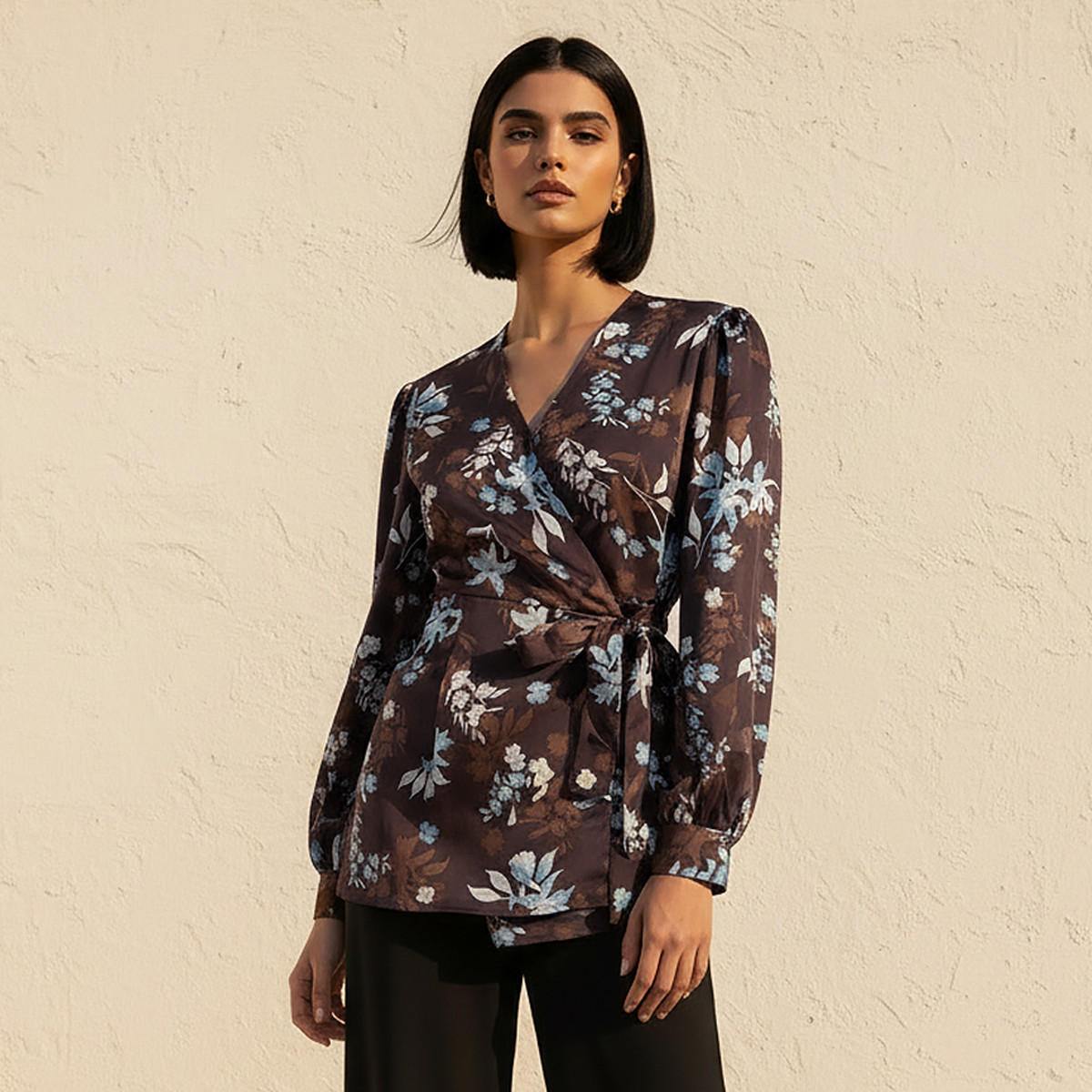 Iconic Relaxed Fit Wrap Top with Floral Print-women-clothing-shirtsandblouses-blouses-image-1