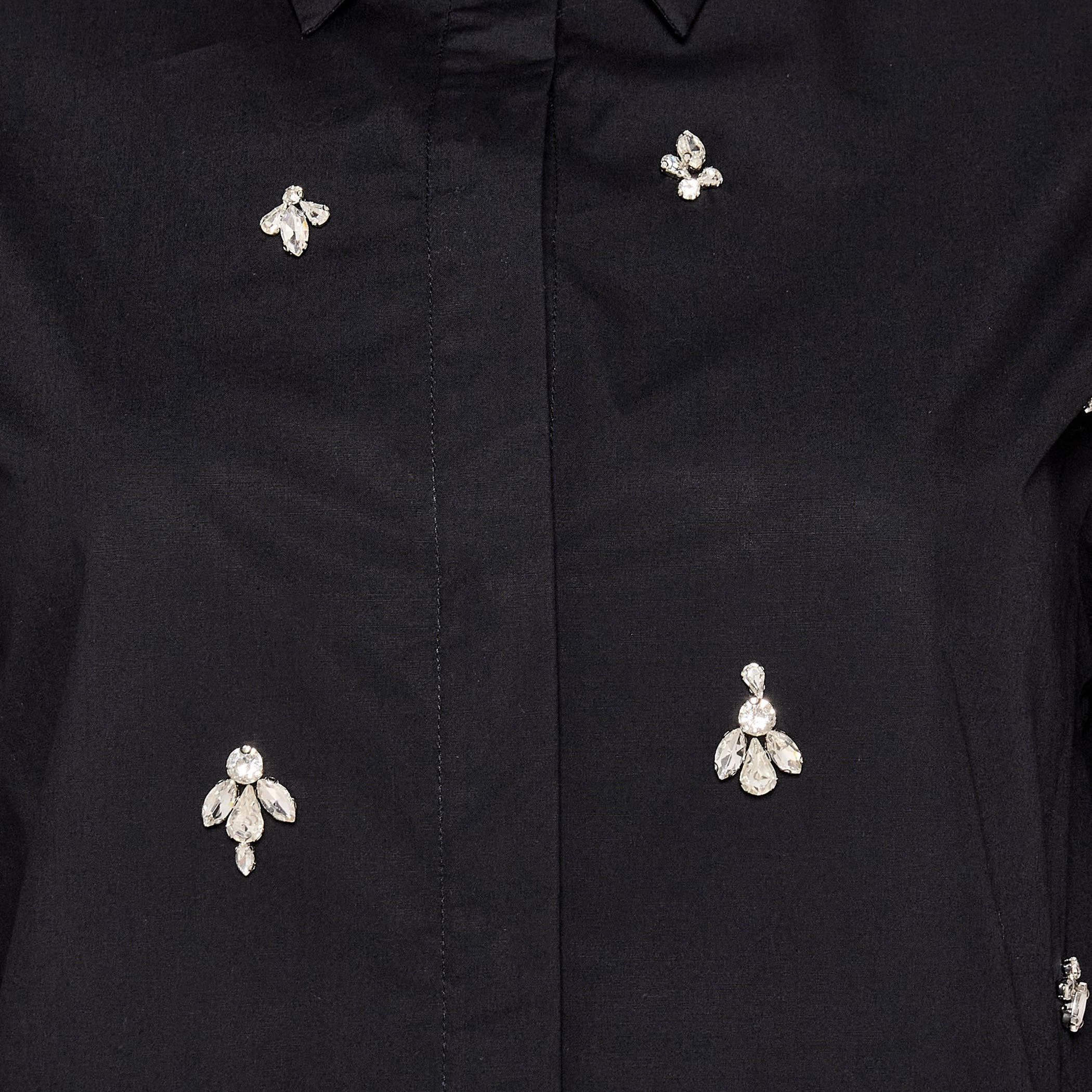 Iconic Relaxed Fit Cotton Shirt with Stone Embellishment-women-clothing-shirtsandblouses-shirts-image-2
