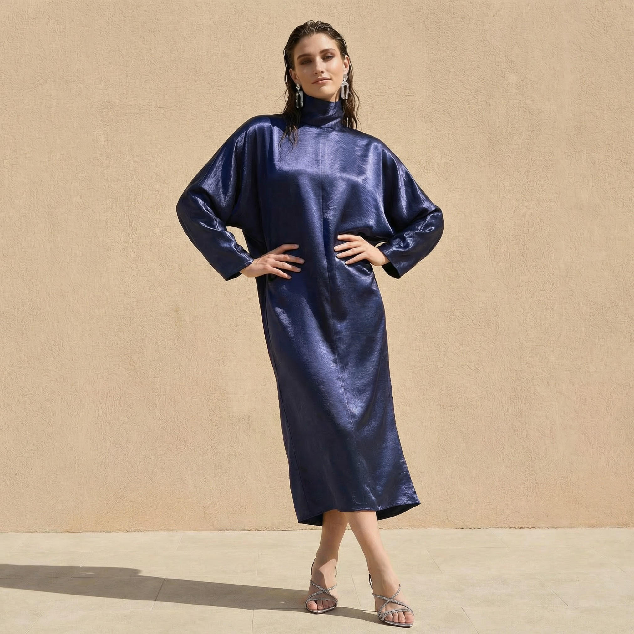 Iconic Kaftan Midi Dress with Slit-women-clothing-dresses-image-1