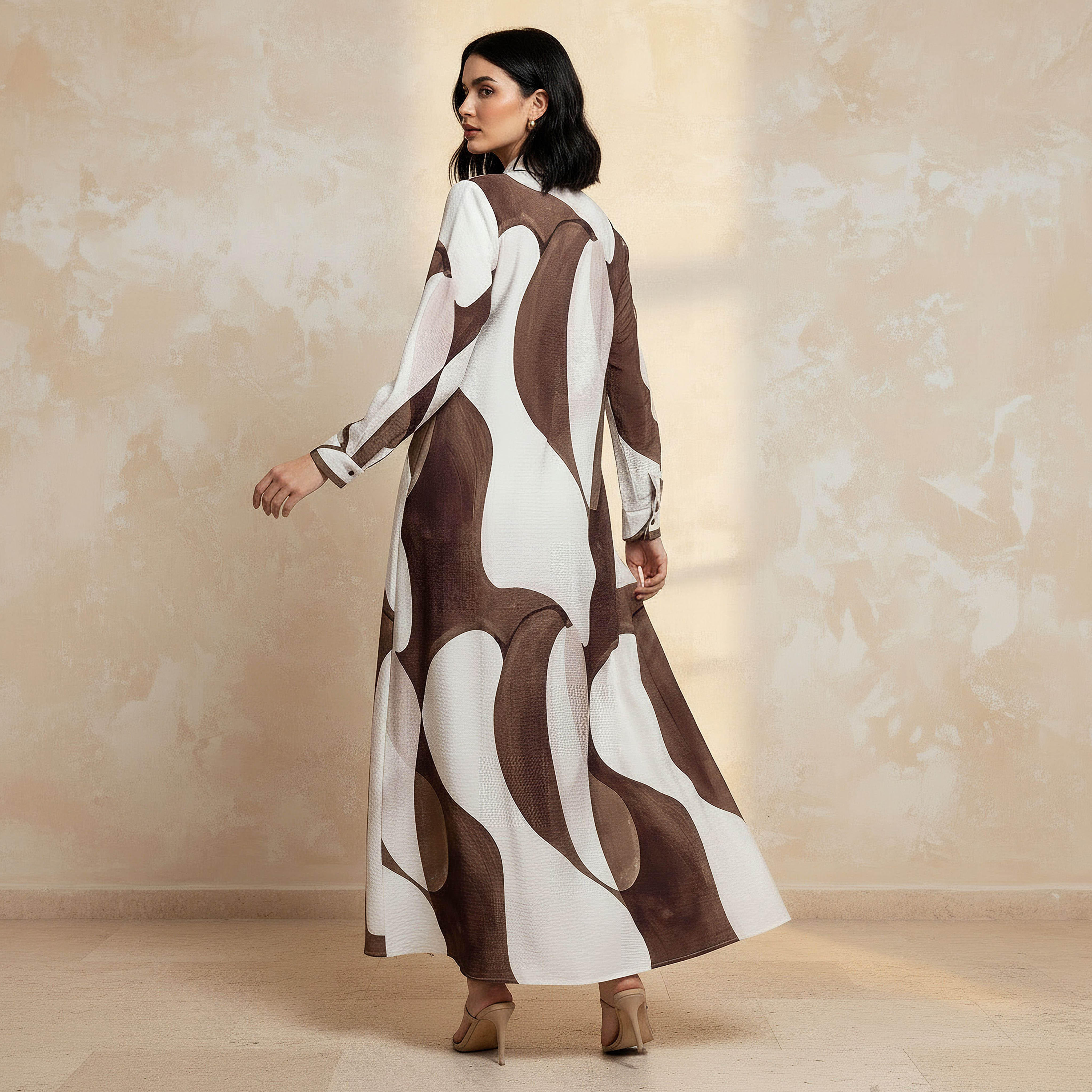 Iconic Printed A-line Women Dress with Concealed Placket-women-clothing-dresses-image-4